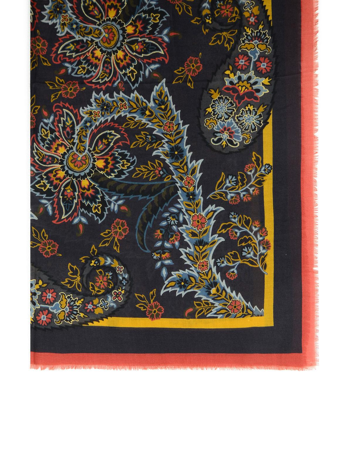 Etro Black Wool Blend Scarf Women - 1
