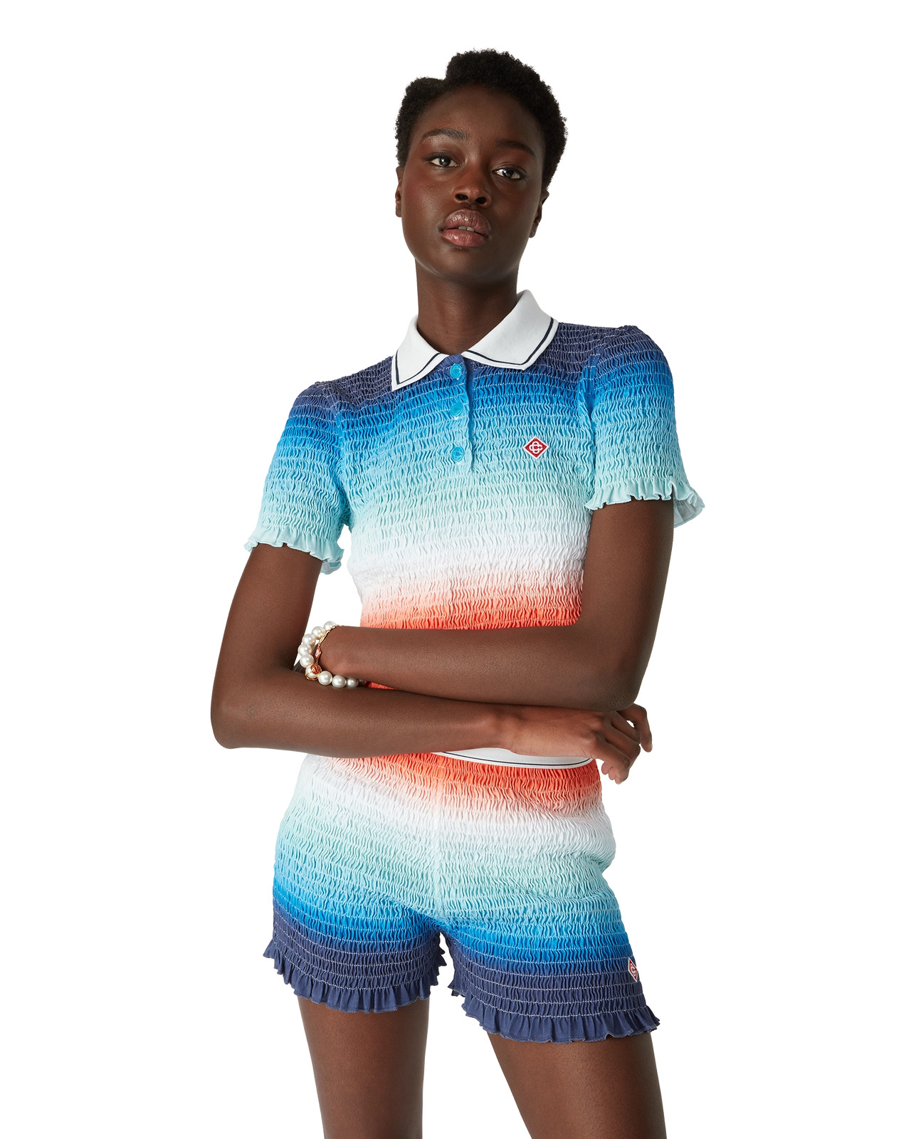 Gradient Cropped Polo Shirt | Casablanca Paris - 4
