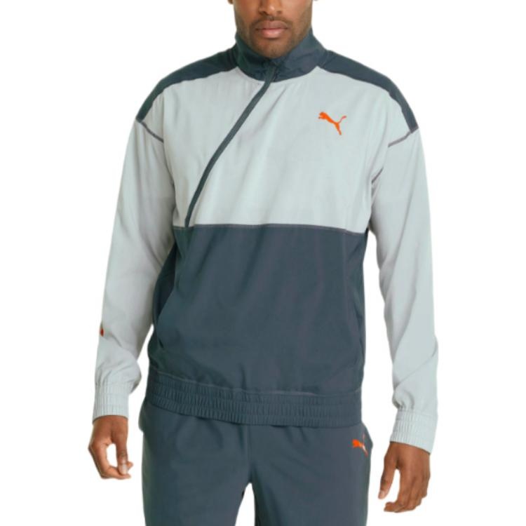 Puma Logo 1/2 Zip Men's Training Jacket 'Teal' 521540-42 - 3