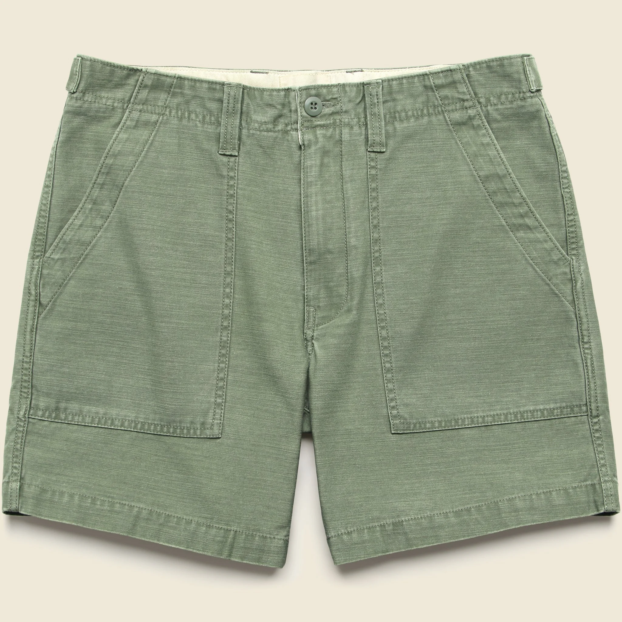 7" Surplus Shorts - Olive Sateen - 1