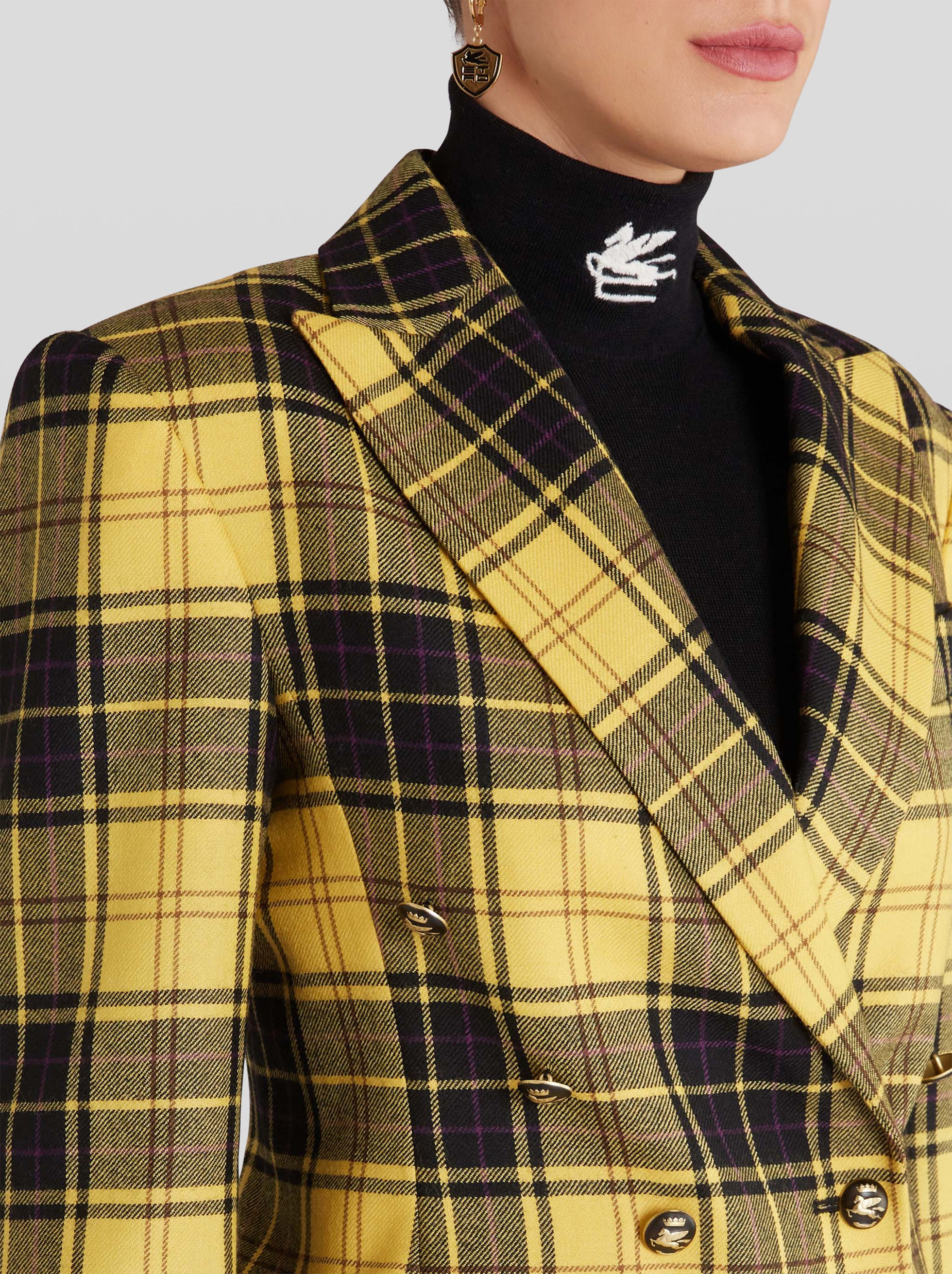 DOUBLE-BREASTED CHECK JACKET - 2