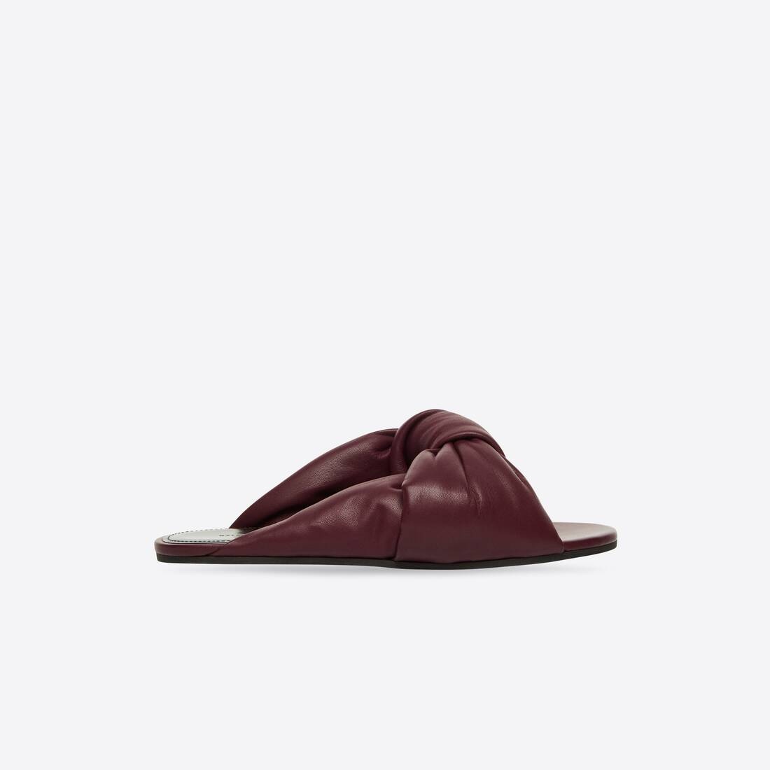 Women's Drapy Flat Sandal in Burgundy - 1