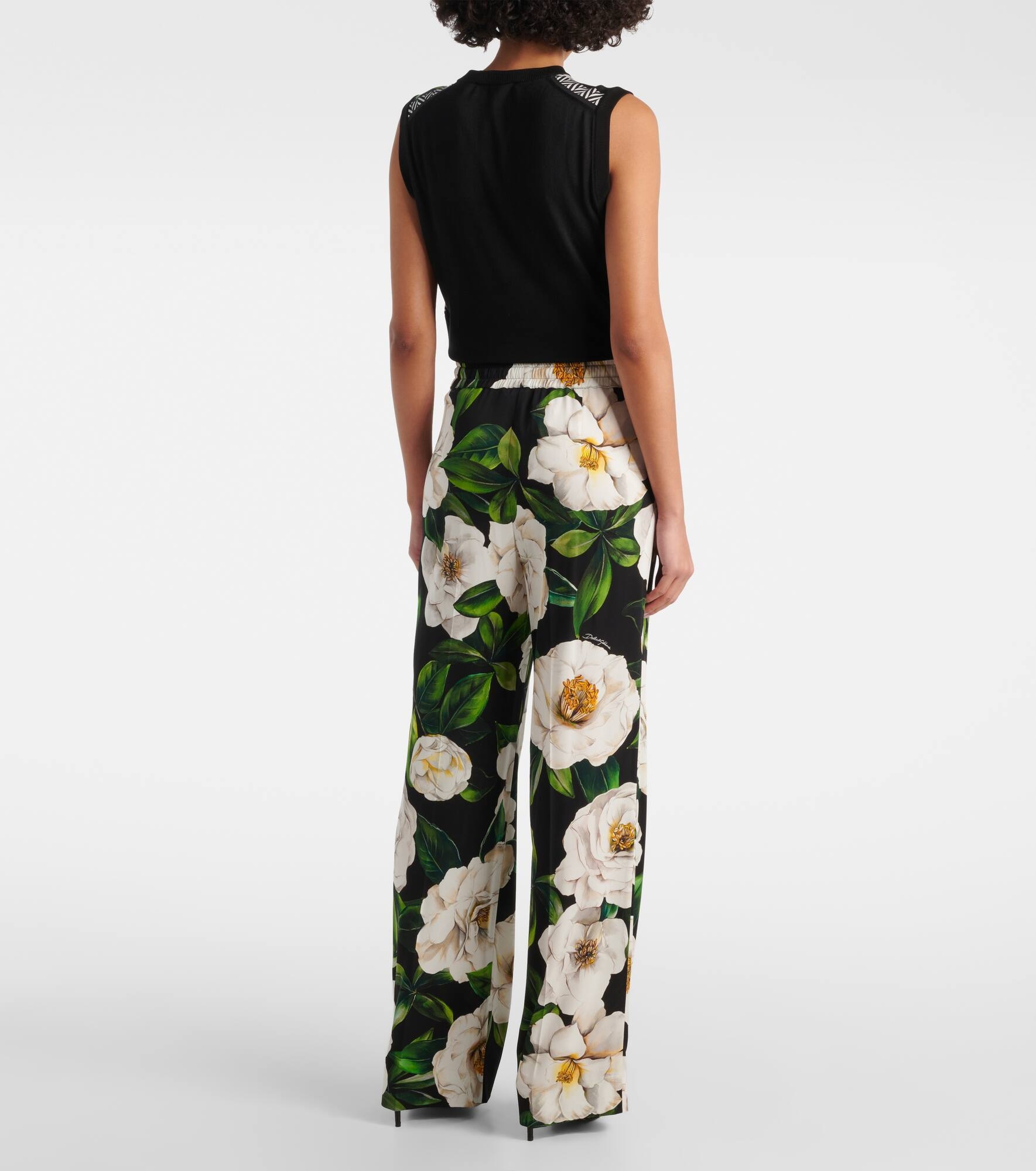 Floral silk-blend pajama pants - 3