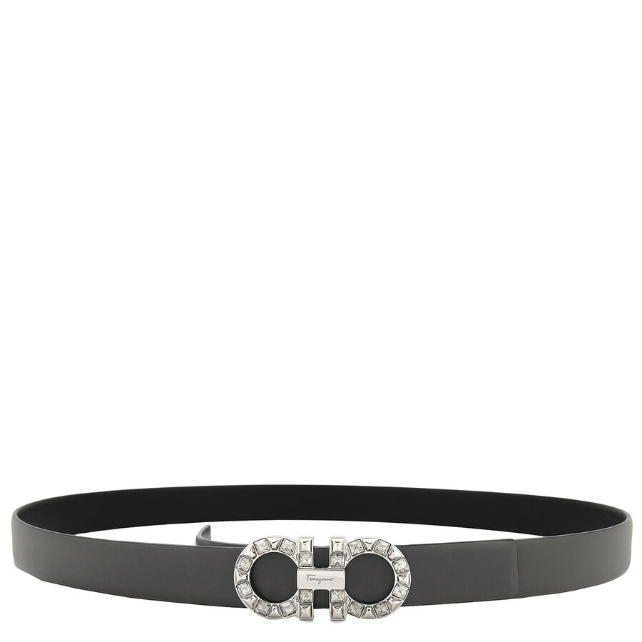 Ferragamo Adjustable Reversible Gancini Cystal Belt - 3