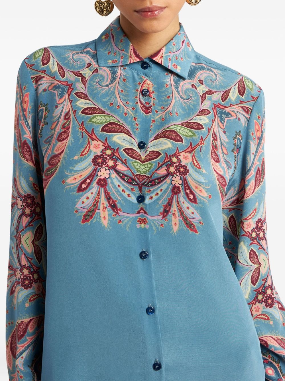 paisley-print silk shirt - 5