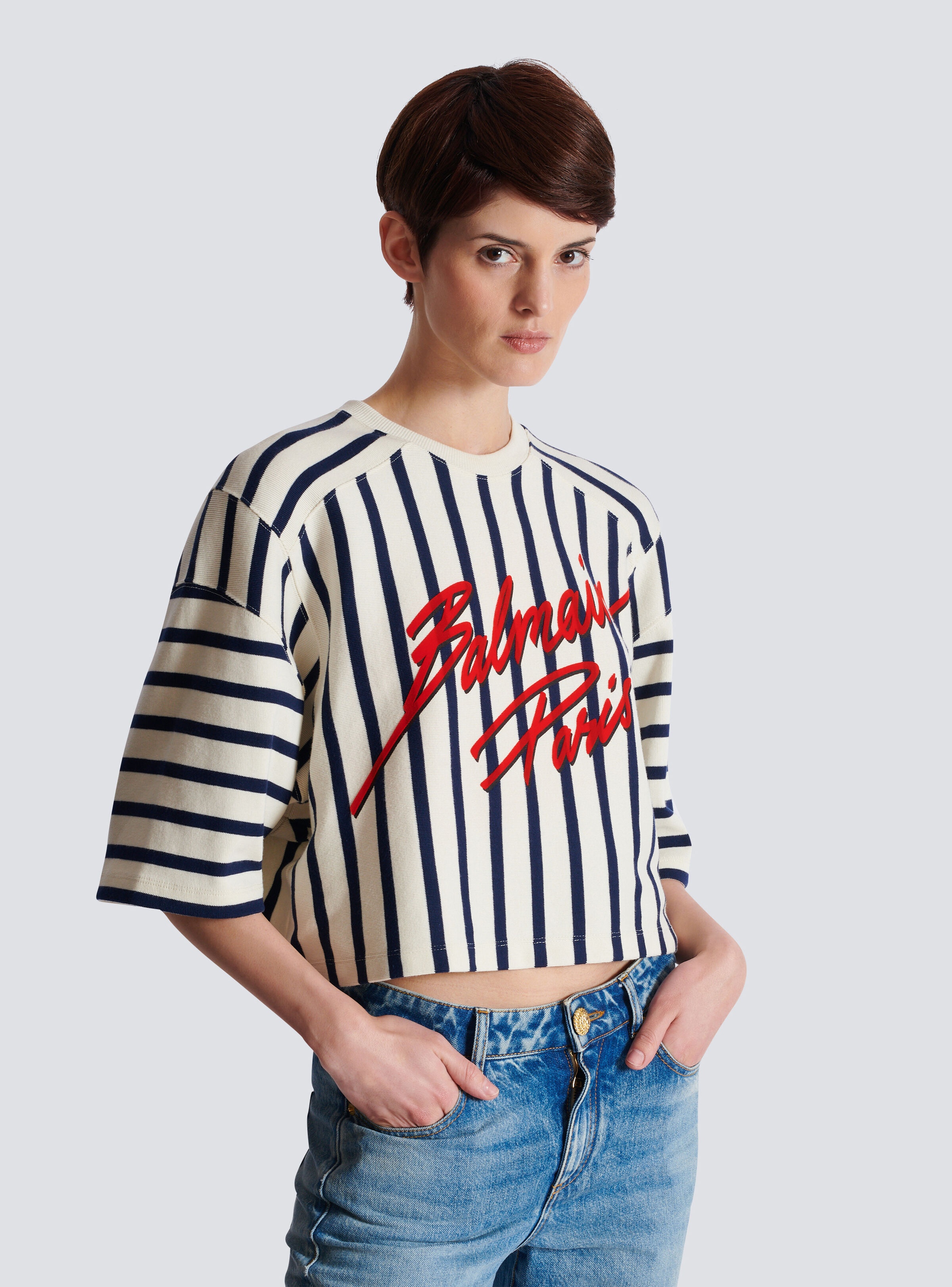 Striped Balmain Baseball top - 6
