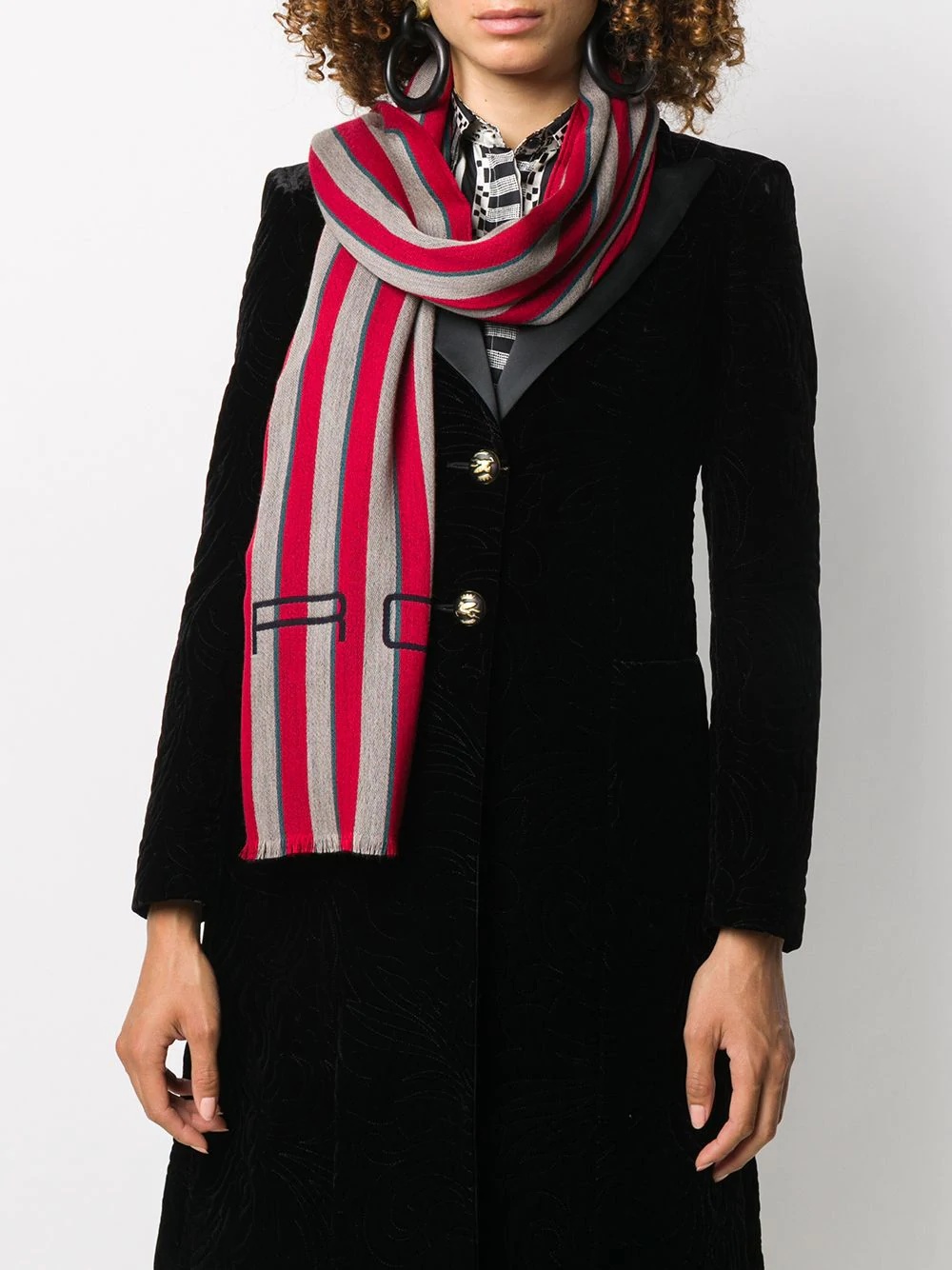 striped wool scarf - 2