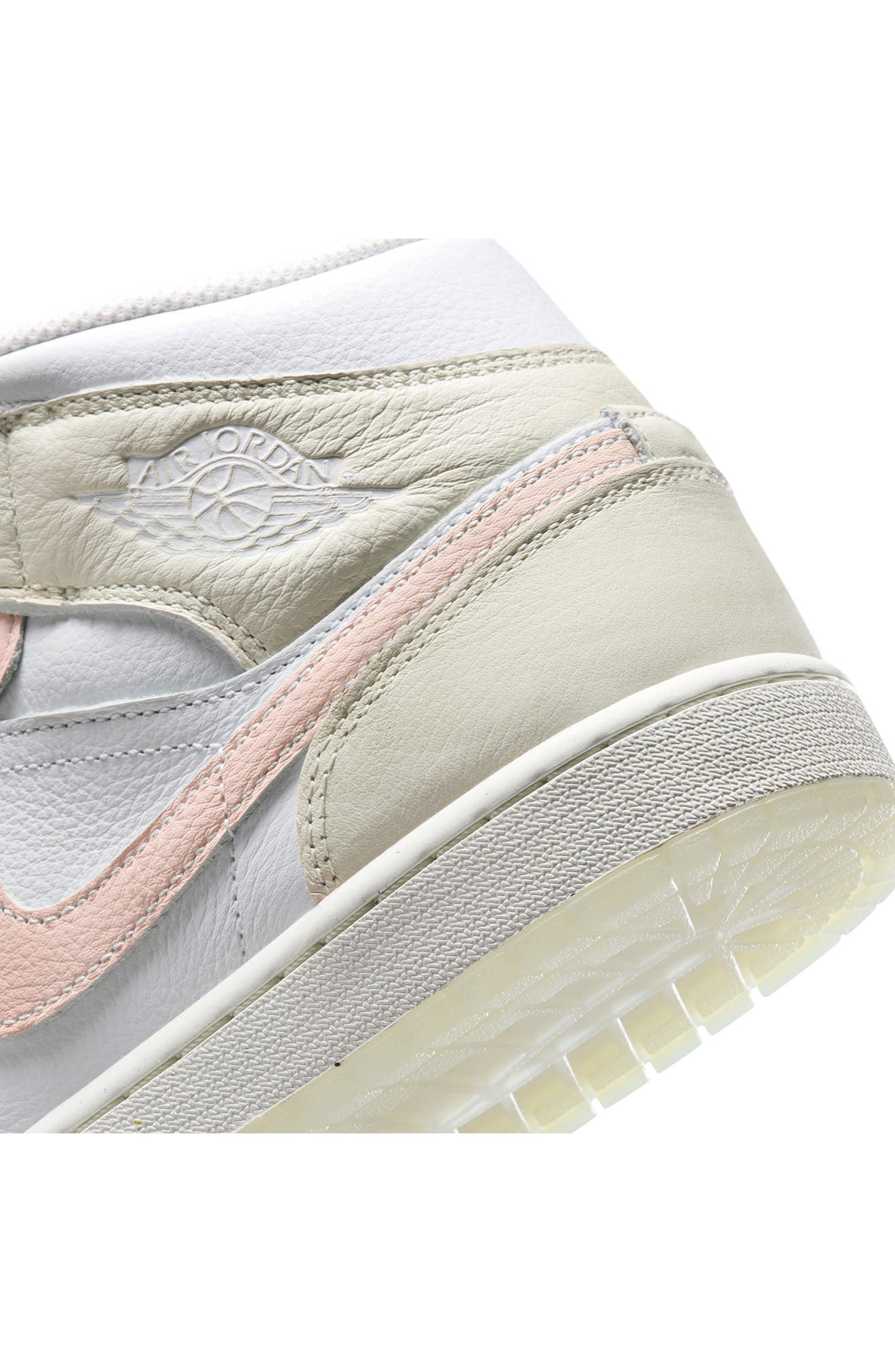 Air Jordan 1 Mid SE Sneaker in White/Guava Ice/Glacier Blue at Nordstrom - 7