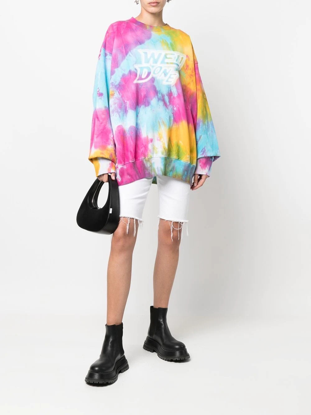 logo-print tie-dye sweatshirt - 3