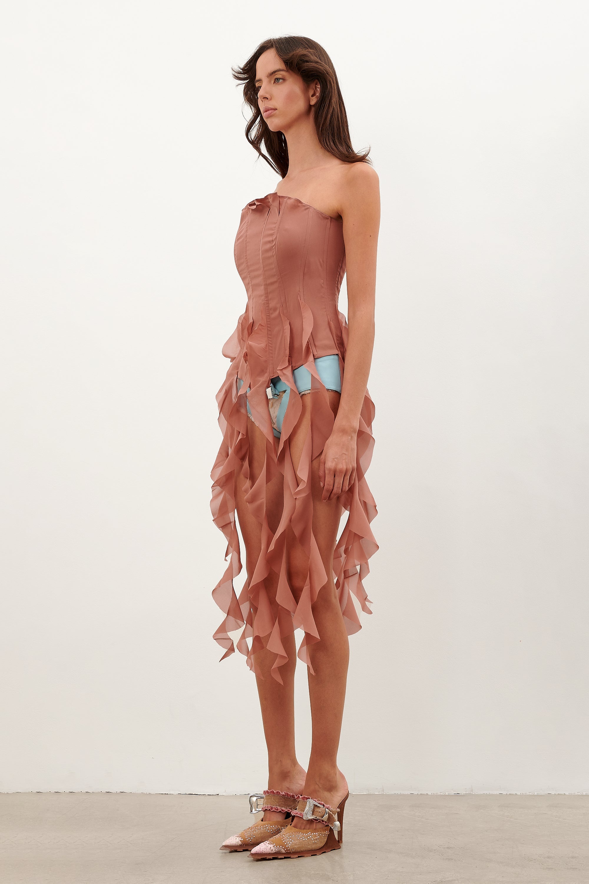 CHIFFON CALAMITY CORSET TERRACOTTA - 5