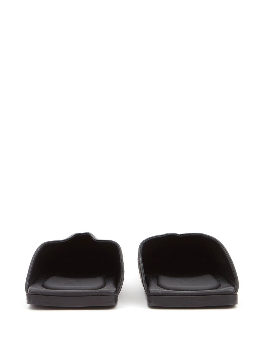 leather closed-toe slides - 3