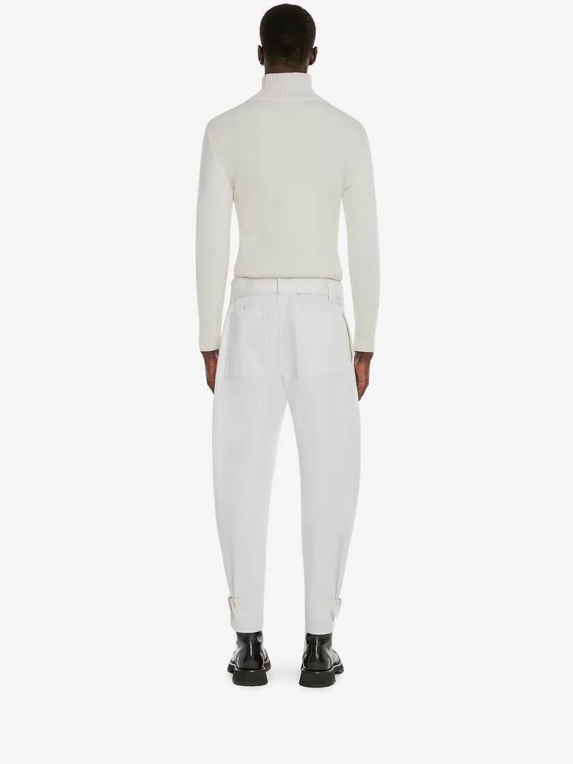Men's Wool Roll-neck Jumper in Ivory - 4