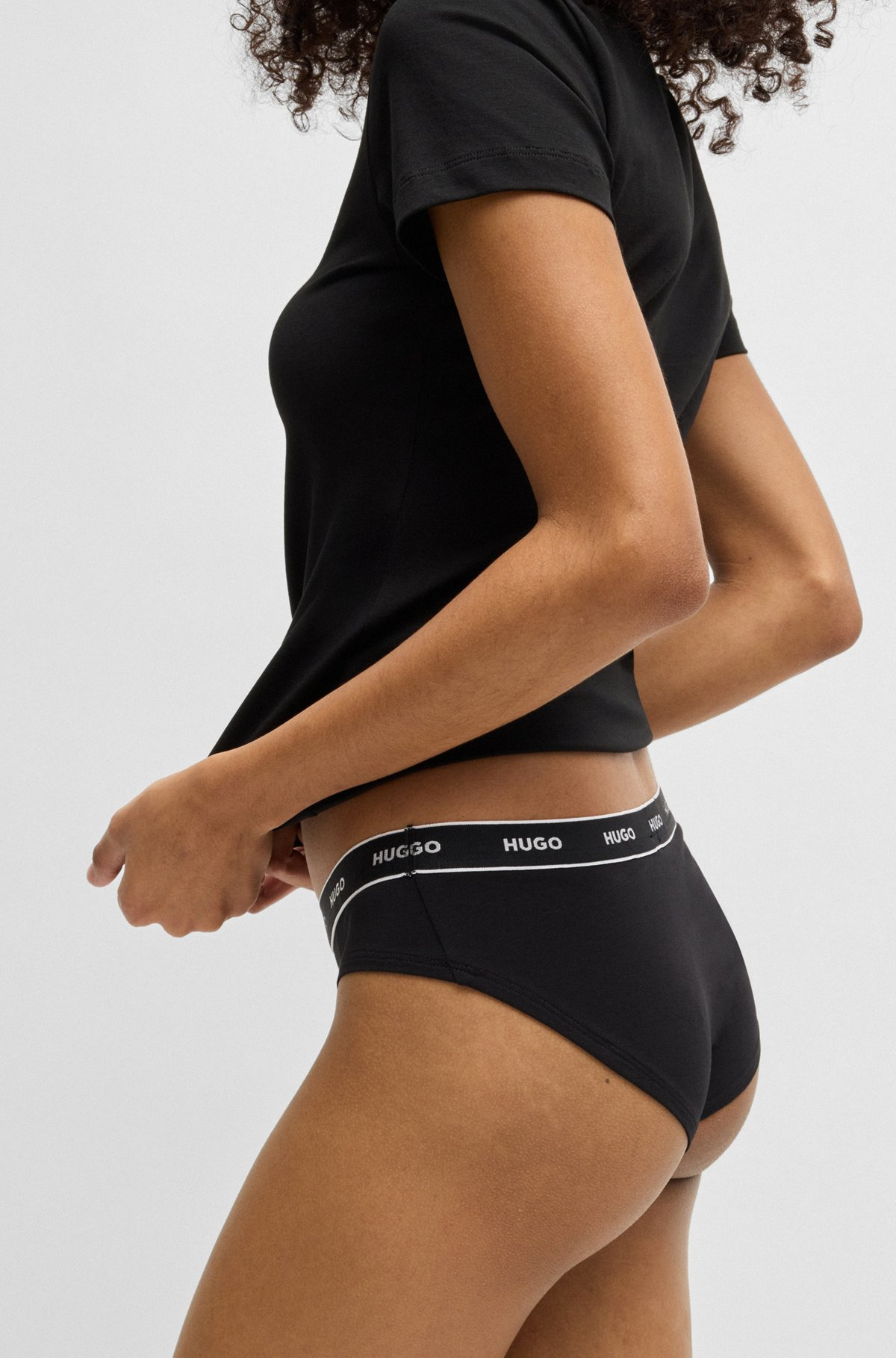 THREE-PACK OF STRETCH-COTTON BRIEFS WITH LOGO WAISTBANDS - 5