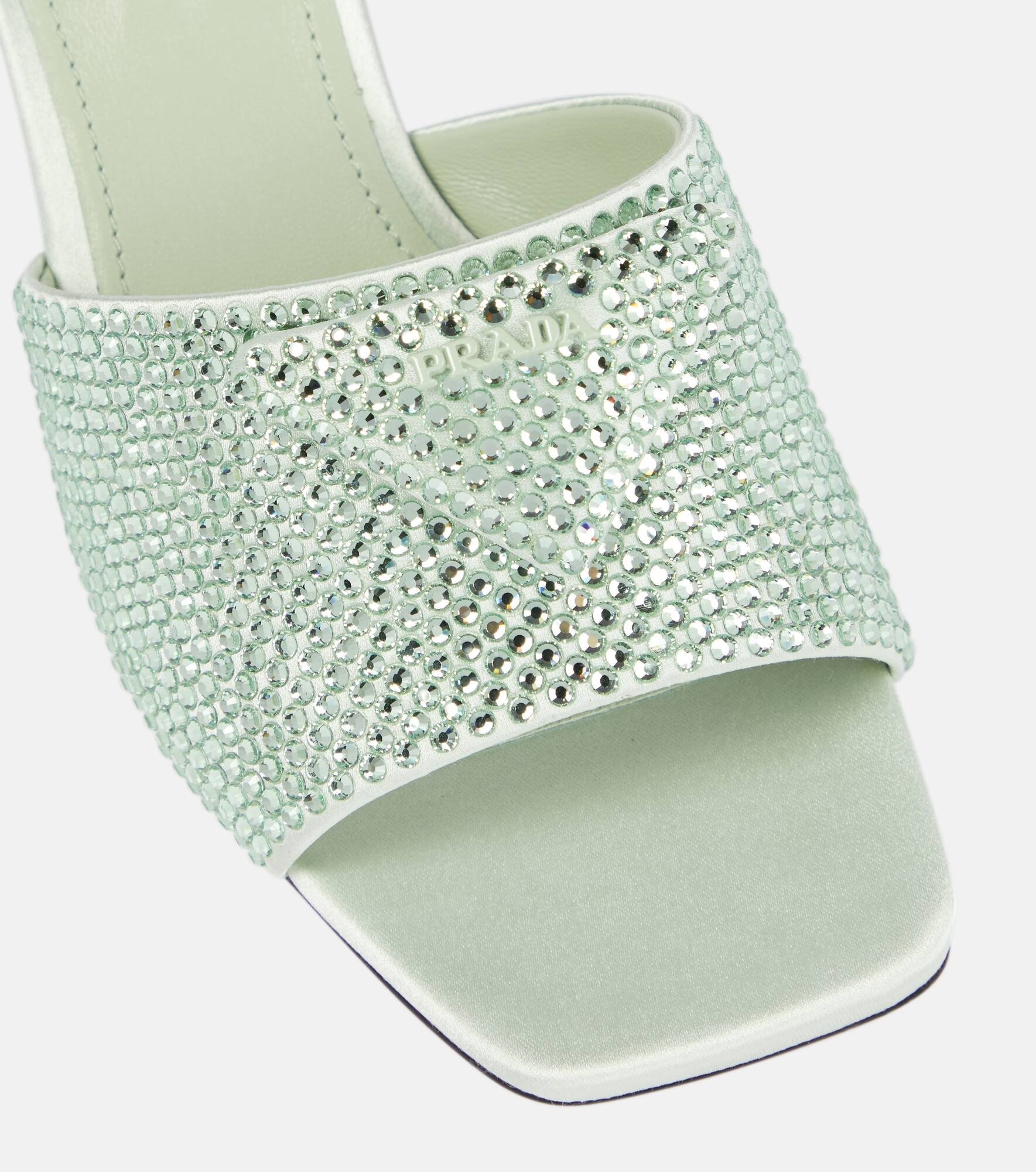 Crystal-embellished satin mules - 6