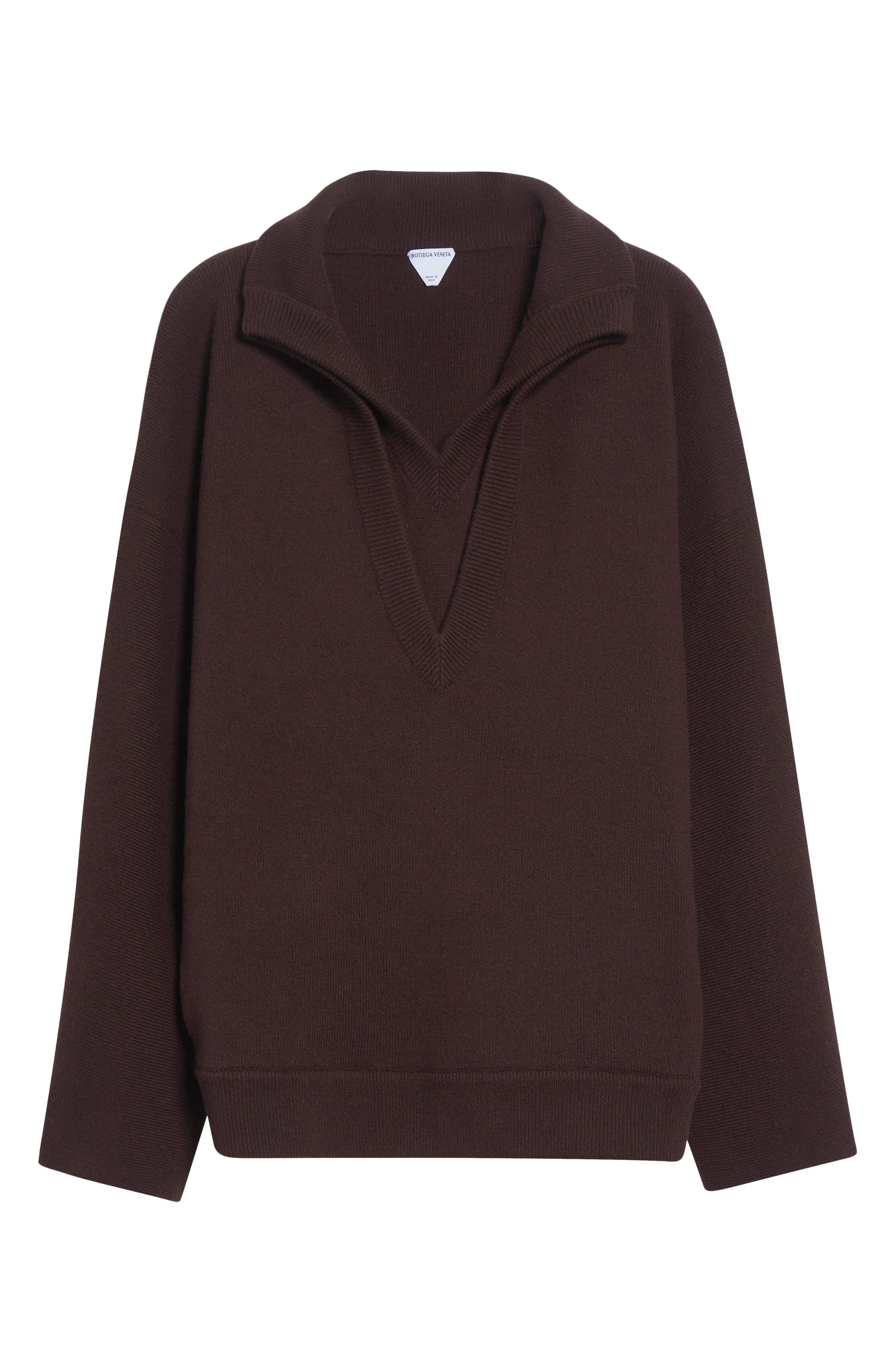 Bottega Veneta Chunky Compact Wool Blend V-Neck Sweater in 2046 Ebony at Nordstrom - 6
