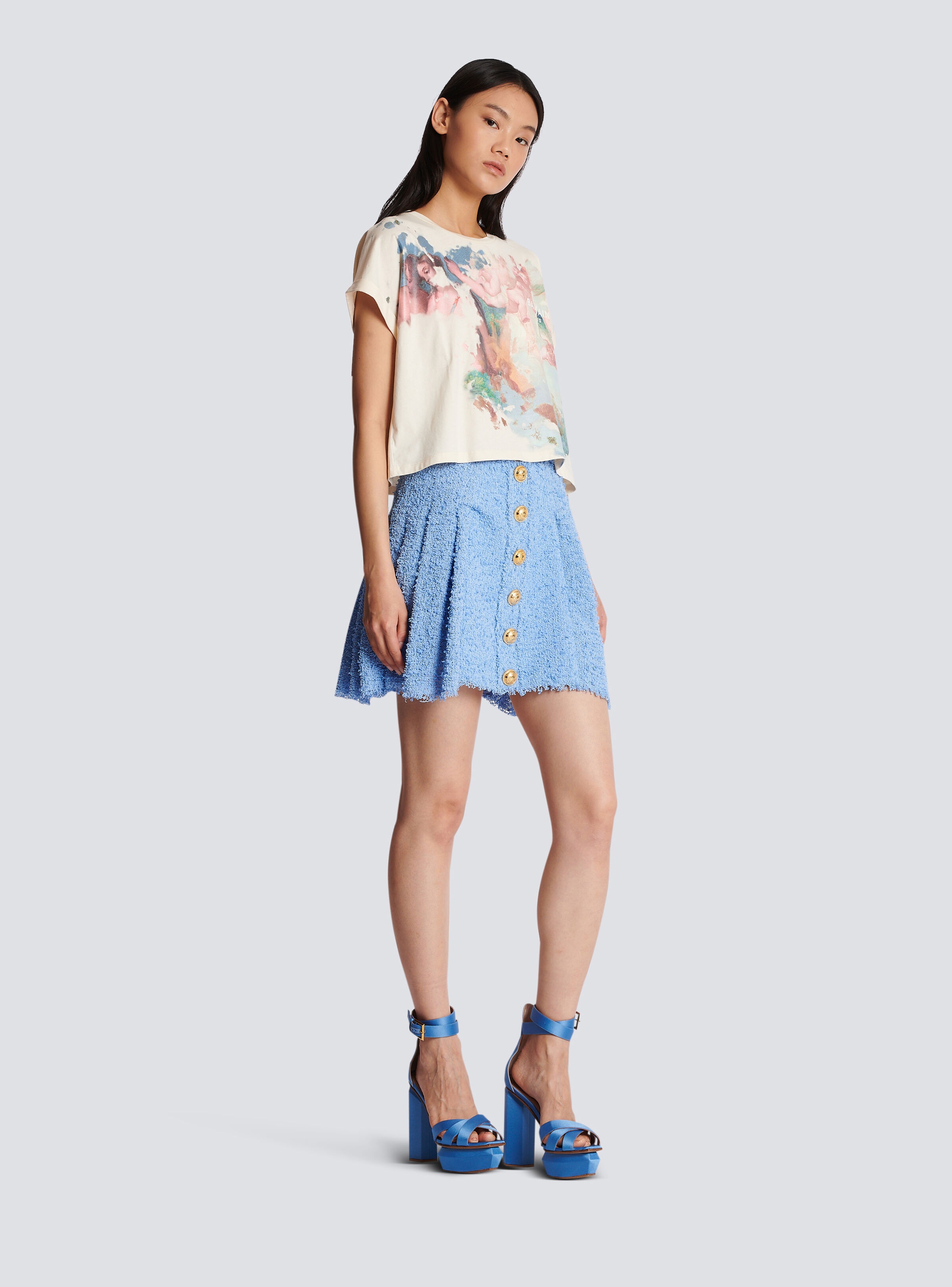 Cropped Pastel print T-shirt - 3