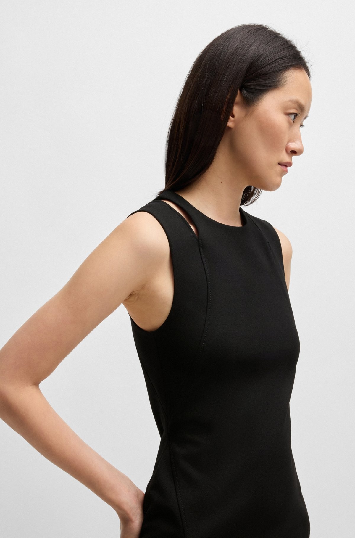 STRETCH-FABRIC DRESS WITH CUT-OUT DETAILS - 6