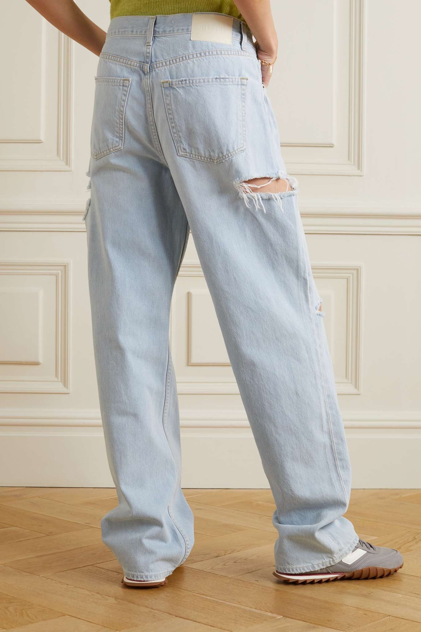 Bella distressed mid-rise straight-leg jeans - 4