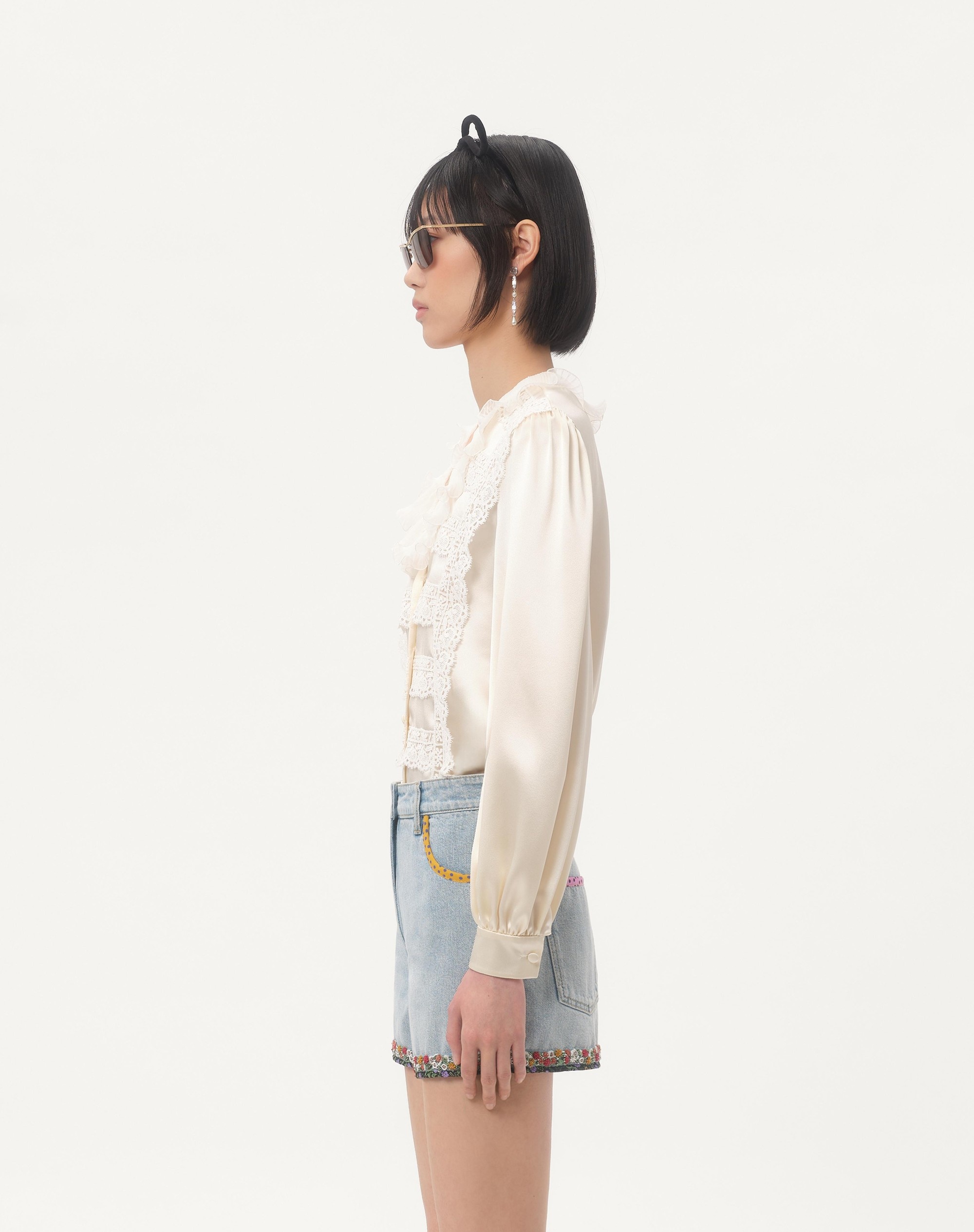 CREPE SATIN SHIRT - 5