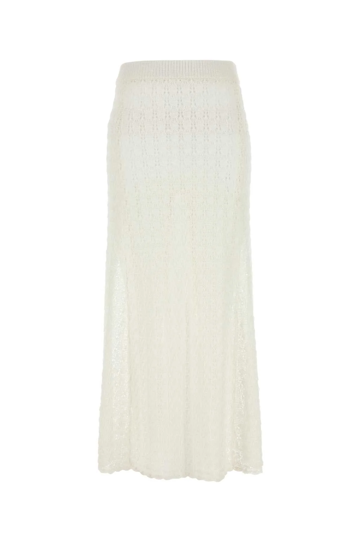 Ganni Women White Crochet Skirt - 1