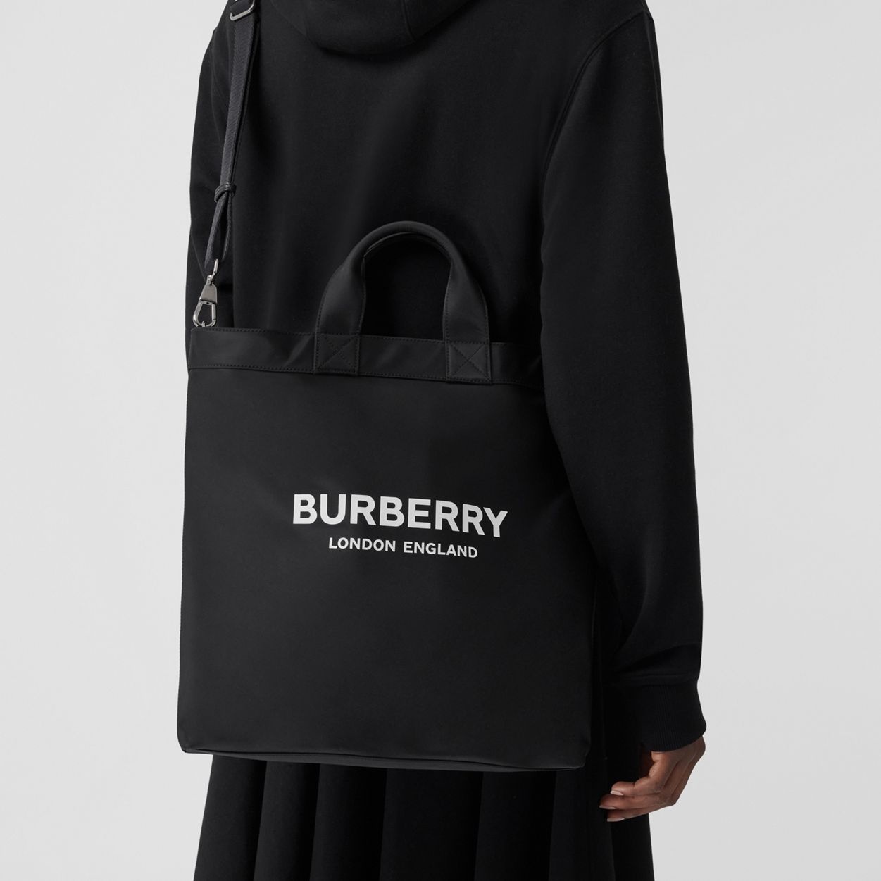 Logo Print Nylon Tote - 13
