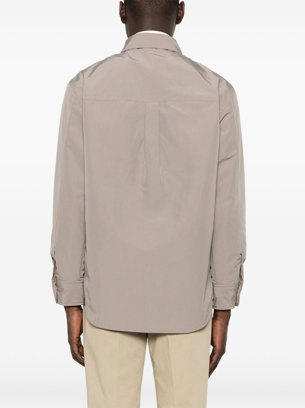 logo-patch shirt jacket - 4