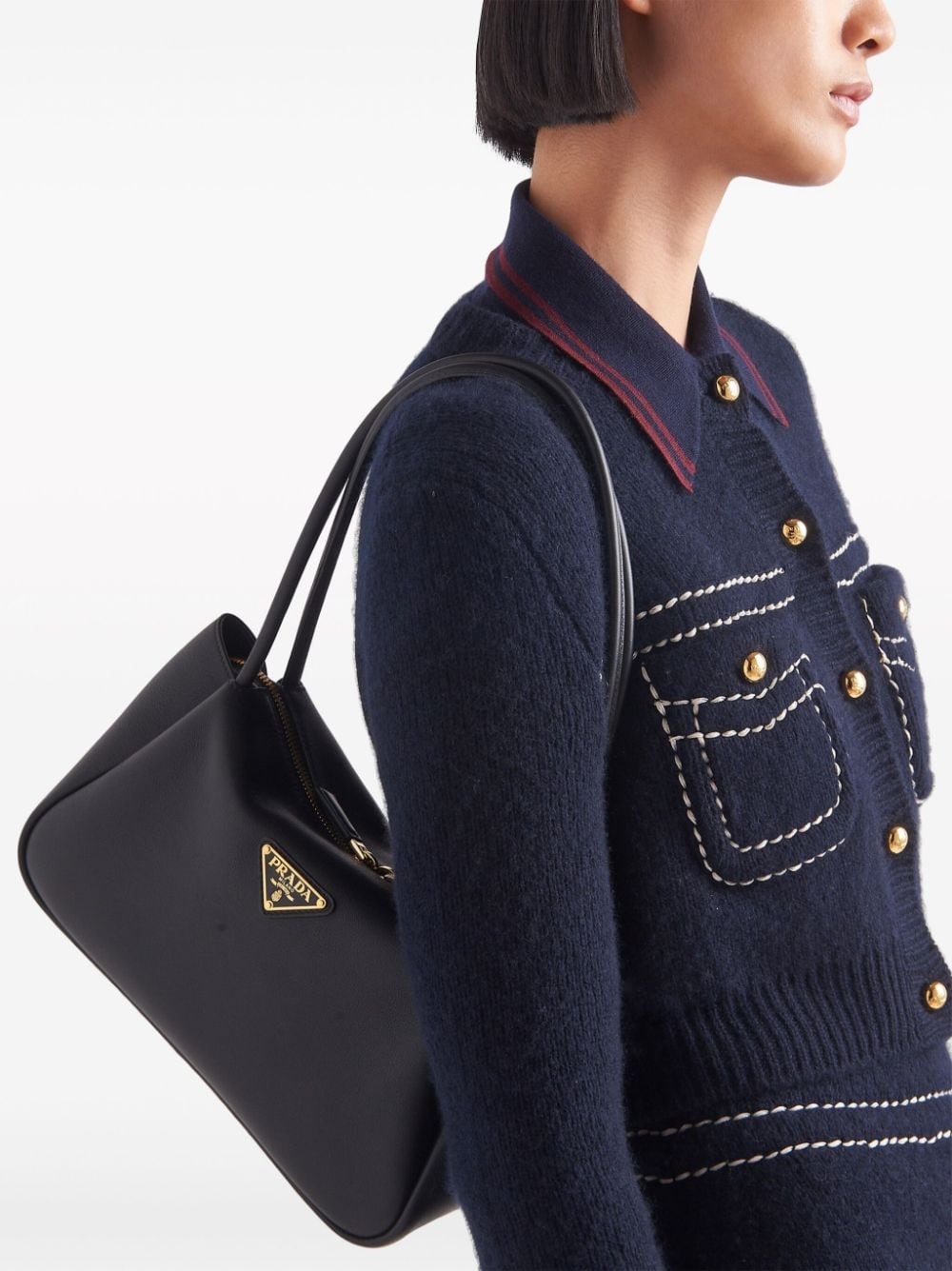 medium triangle-logo shoulder bag - 3