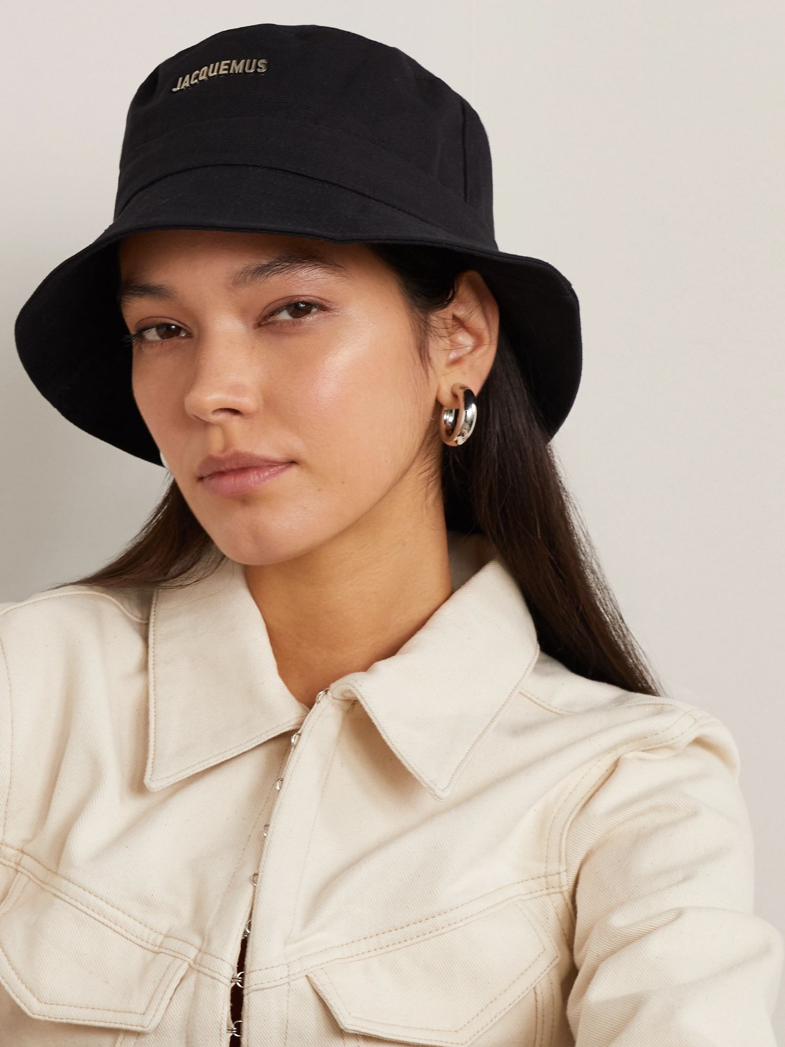 Le Bob embellished cotton-canvas bucket hat Black - 2