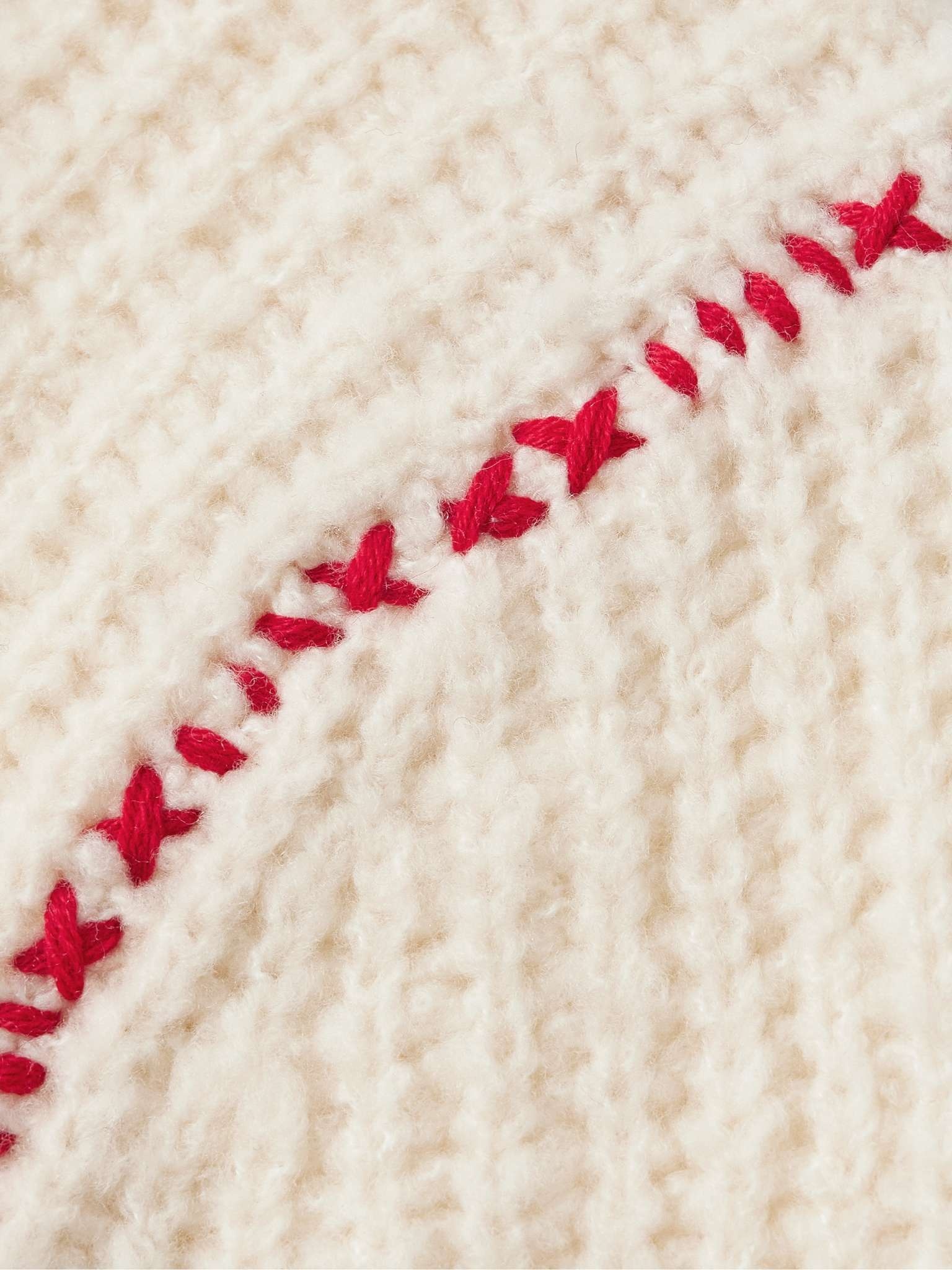 Cloud True Embroidered Ribbed Wool-Blend Sweater - 4