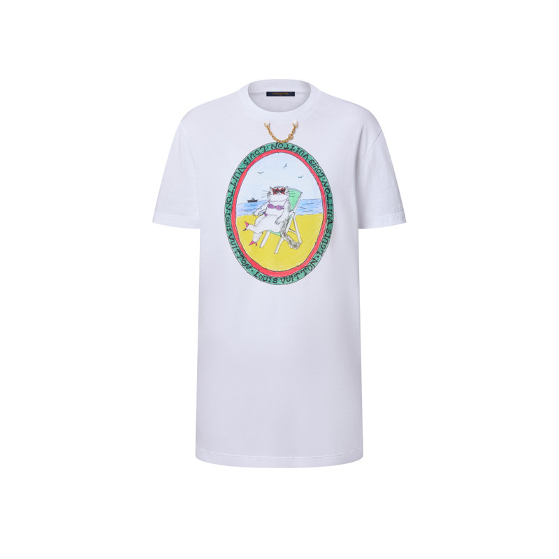 Cat Stamp T-Shirt Dress 1