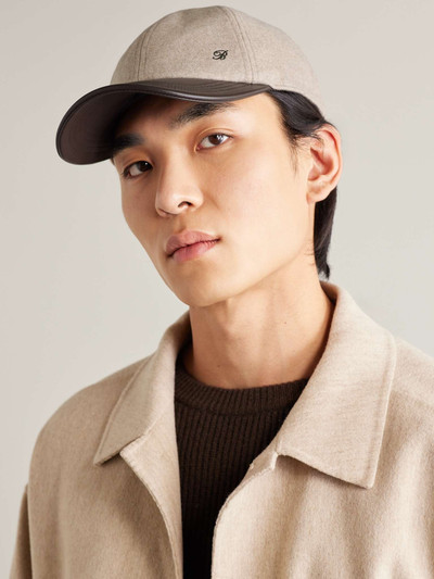 Berluti Logo-Embroidered Cashmere-Blend and Leather Baseball Cap outlook