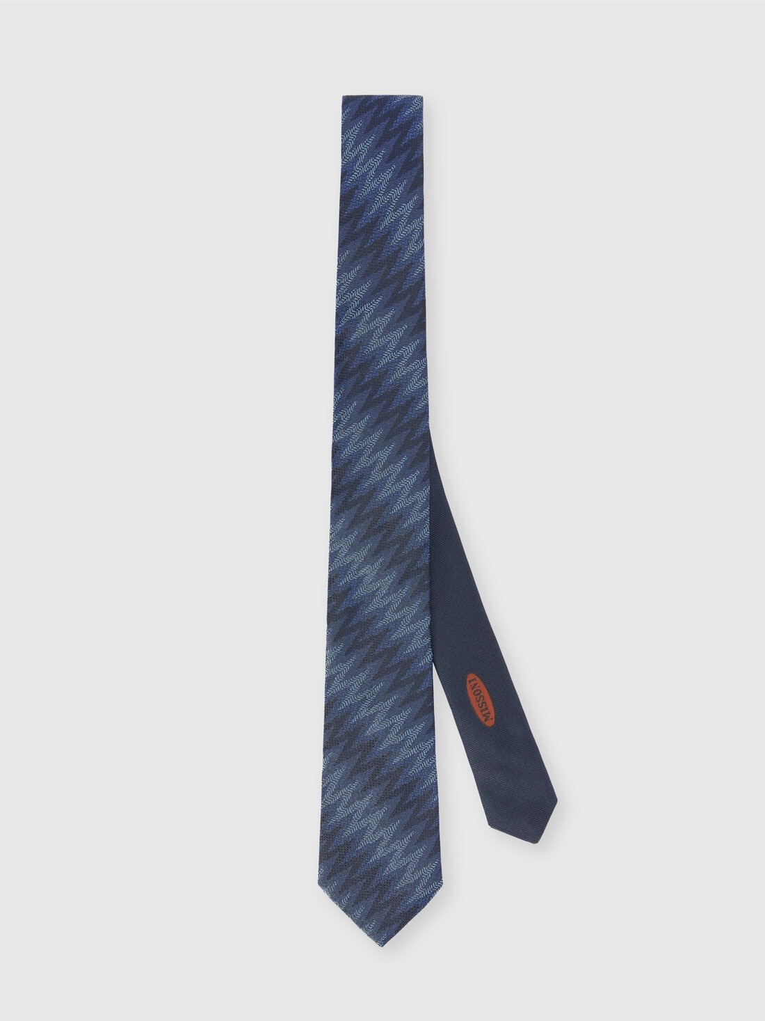 Silk tie with elongated zigzag - 1