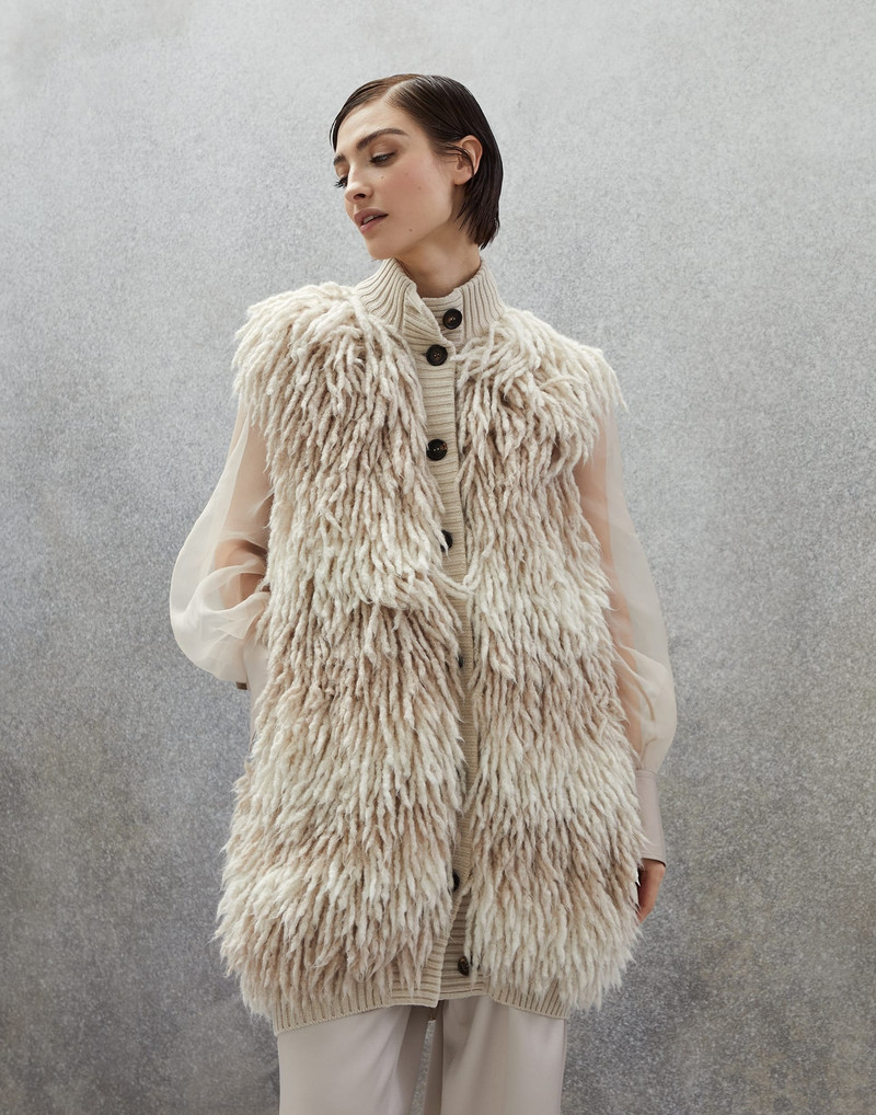 Striped Folk vest in alpaca 1