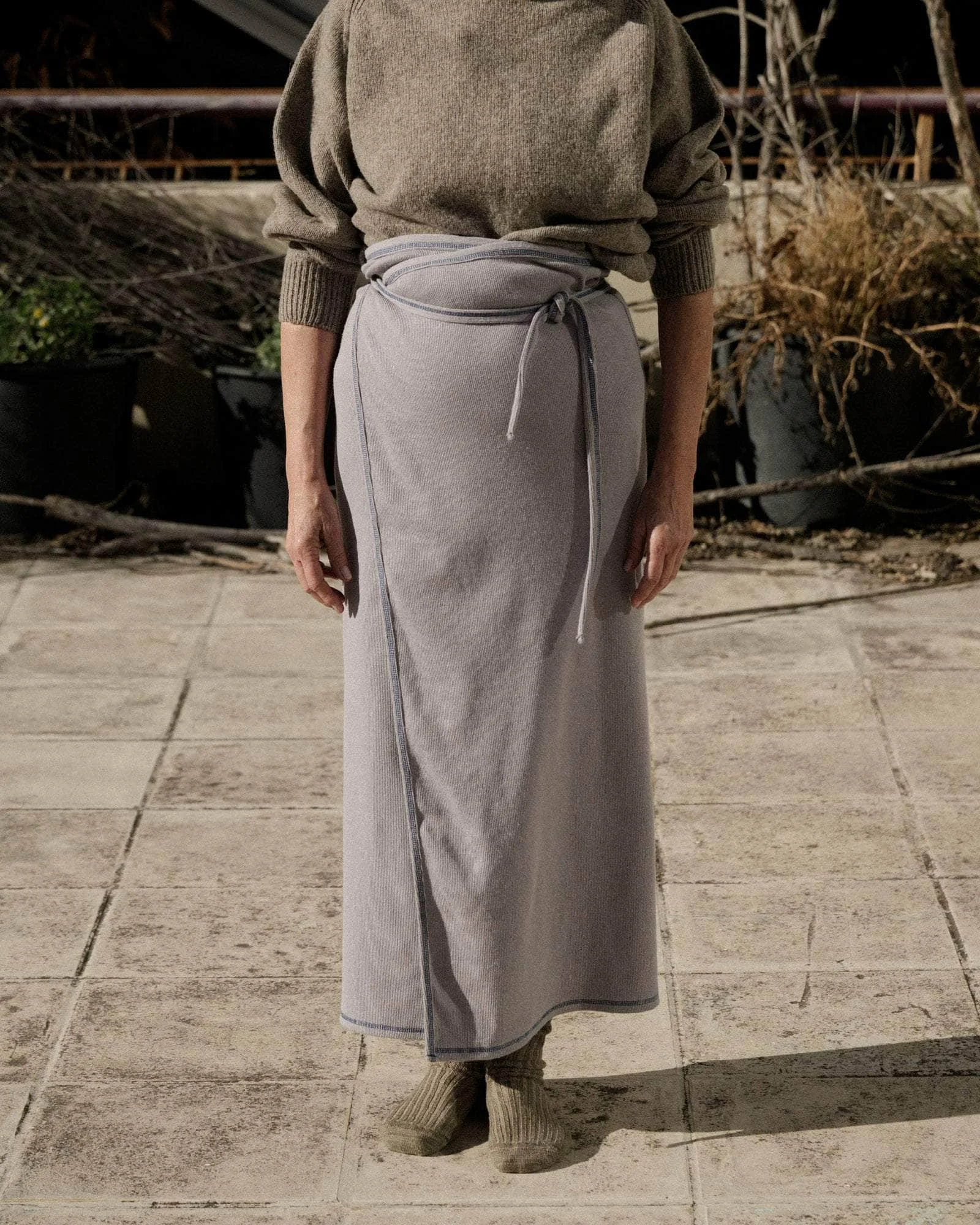 Garble Wrap Skirt - Organic Cotton Rib - 1