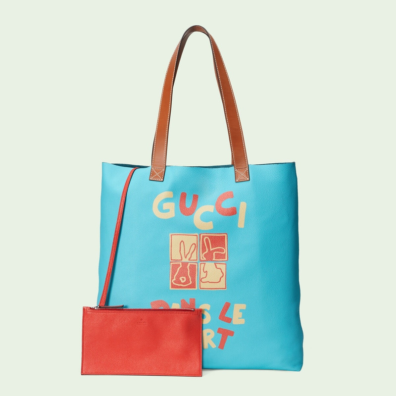 'Gucci Dans Le Vert' print large tote bag 5