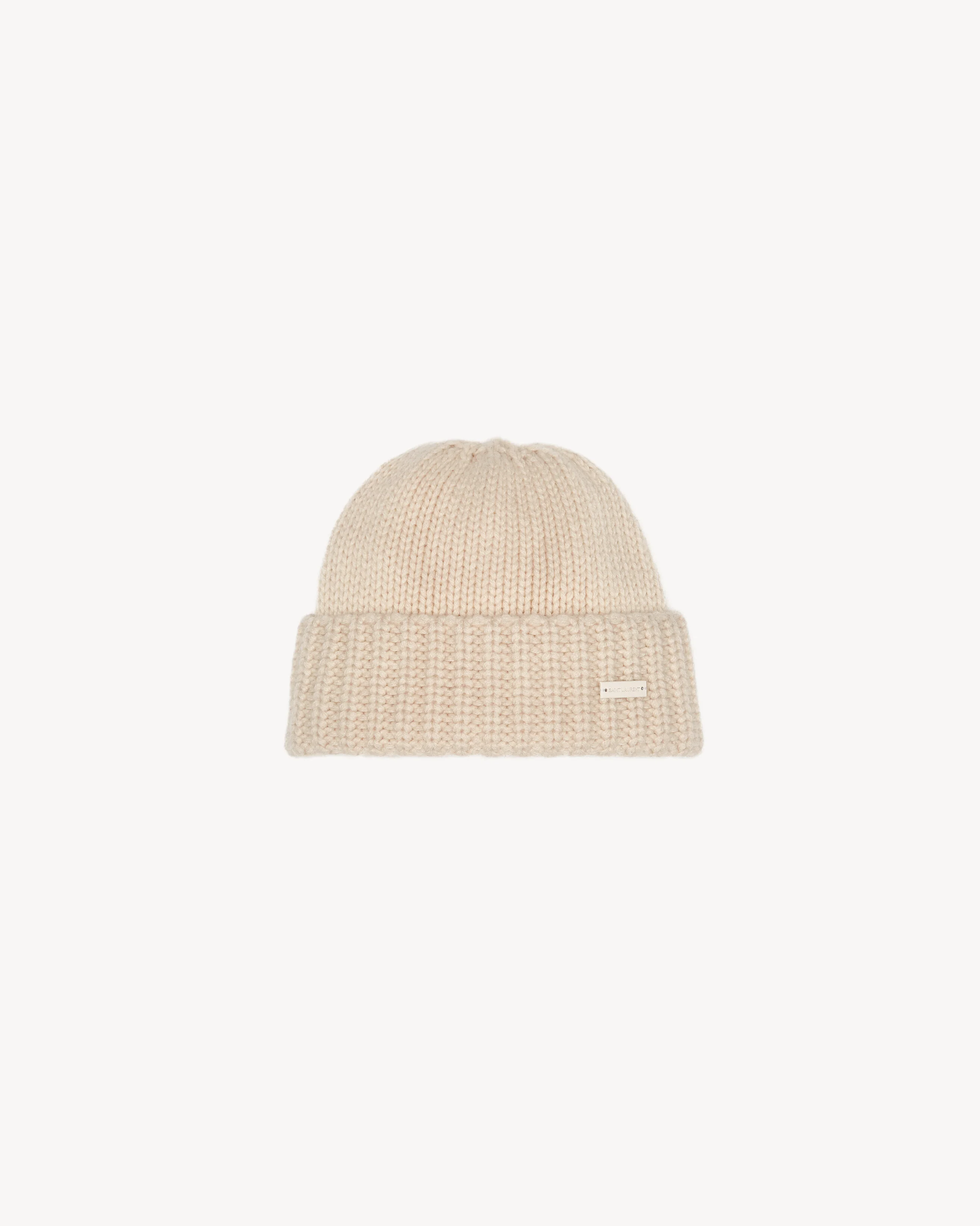 KNITTED CUFFED BEANIE IN CASHMERE - 1