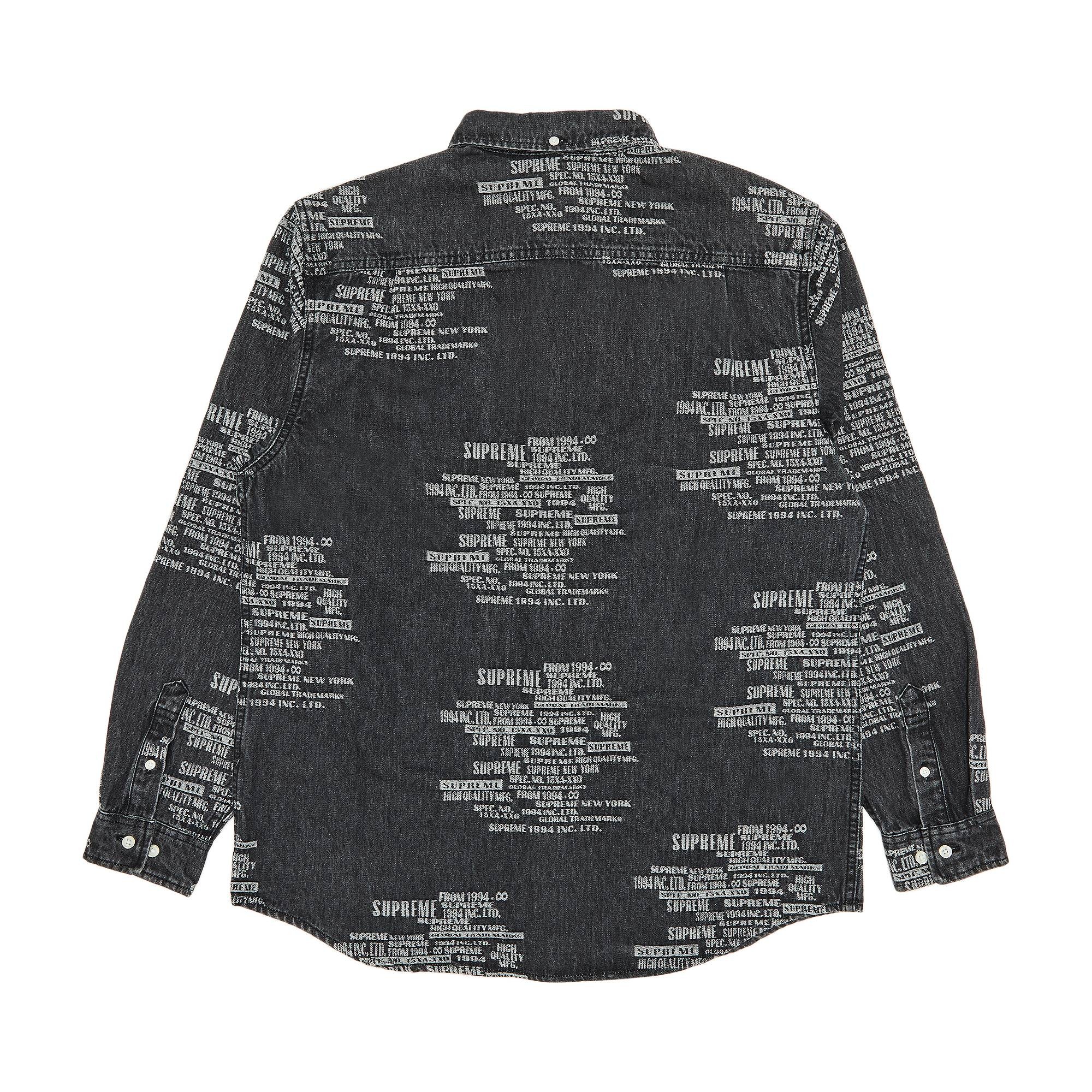 Supreme Trademark Jacquard Denim Shirt 'Washed Black' - 2