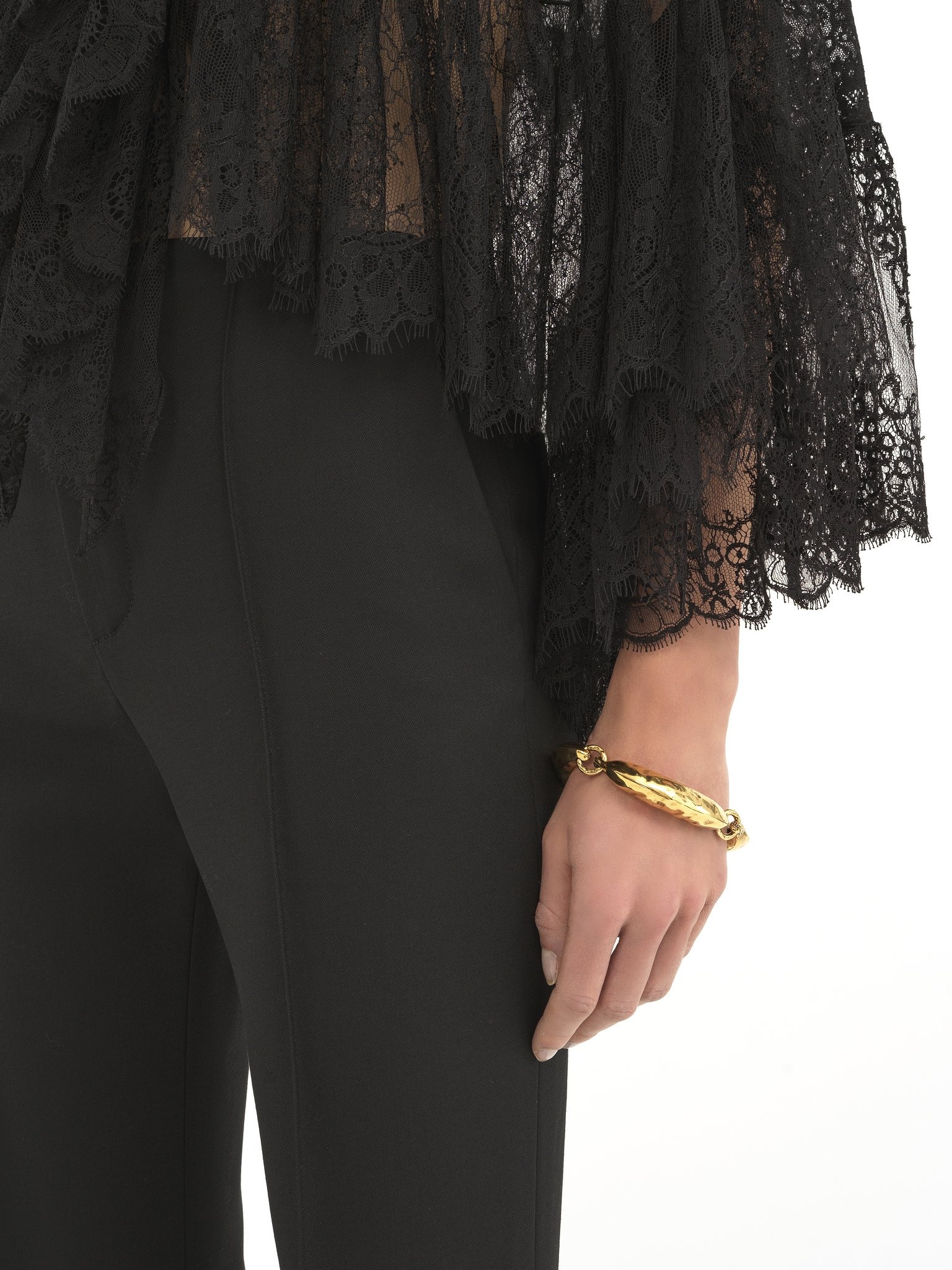 BROKEN-HEEL SLIM PANTS IN WOOL GRAIN DE POUDRE - 8