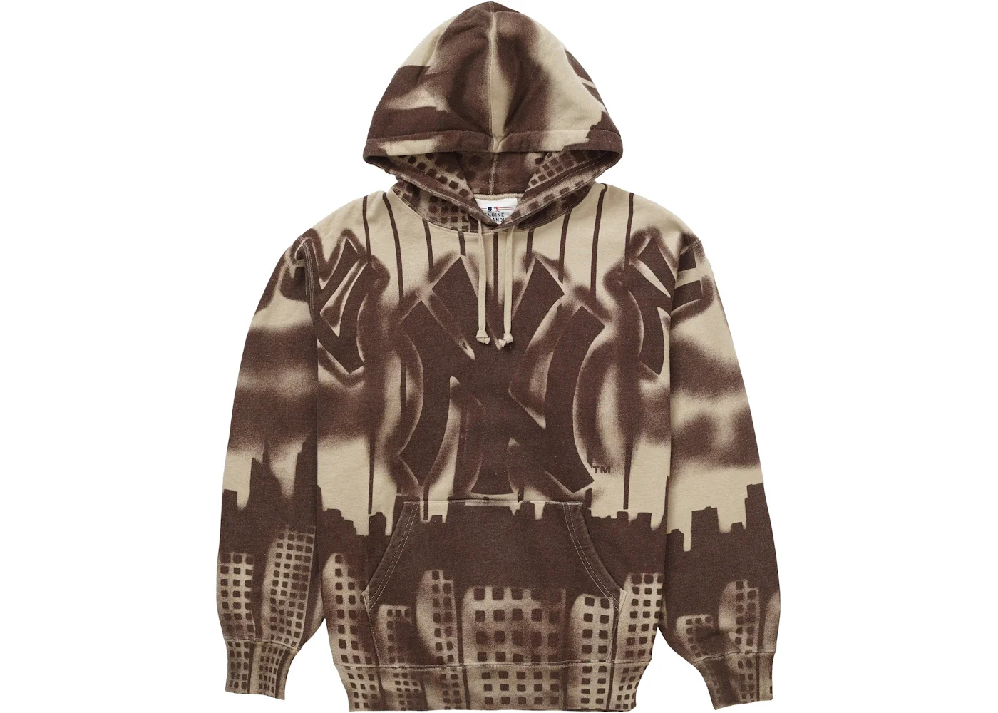 Supreme x New York Yankees Airbrush Hooded Sweatshirt Clay - 1