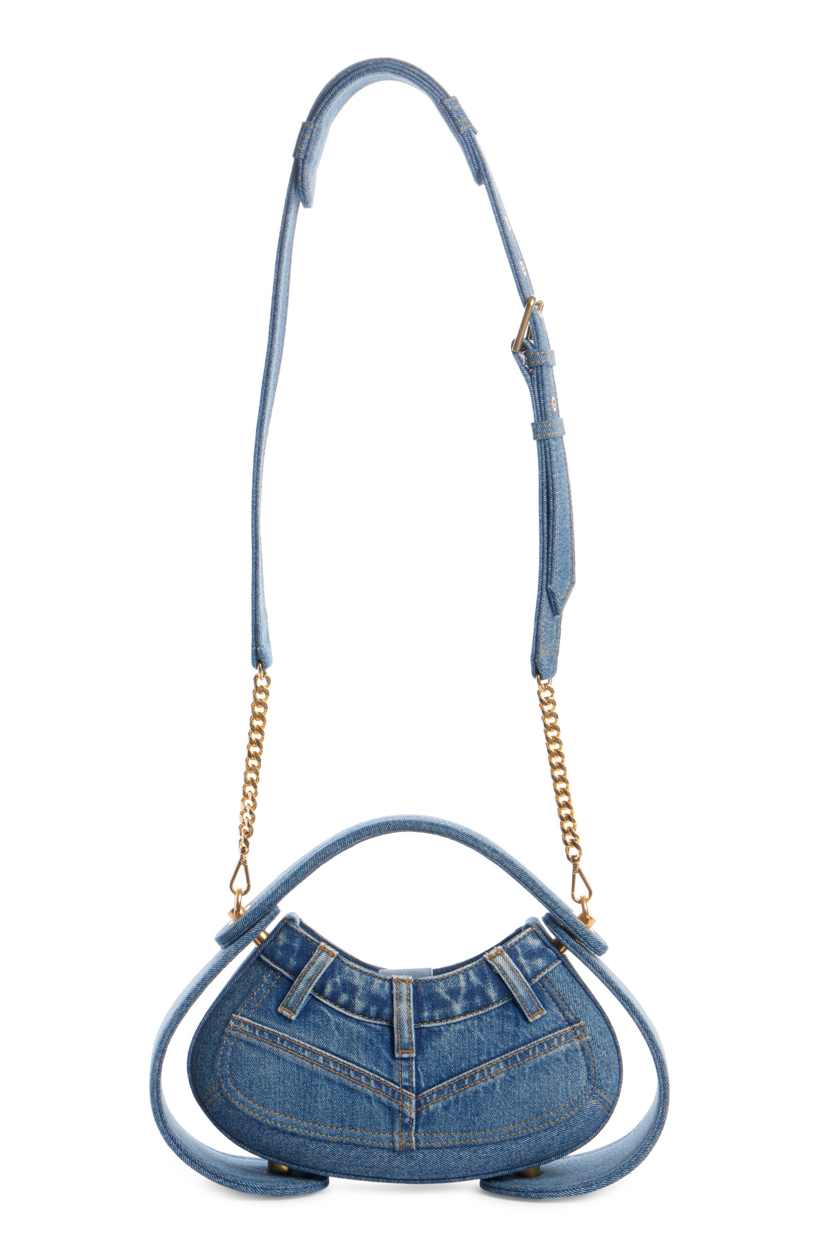 Balmain Medium Jolie Madame Denim Top Handle Bag in 6Ff Denim at Nordstrom - 4