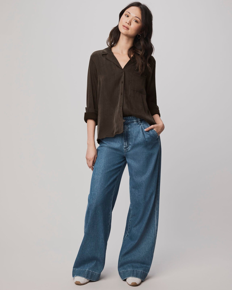 Splendid Serena Satin Button Down outlook