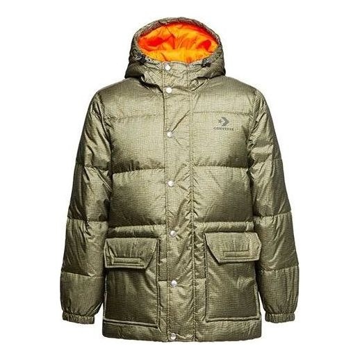 Converse Mid-length Printed Down Puffer Jacket 'Metallic Green' 10007262-A01 - 1