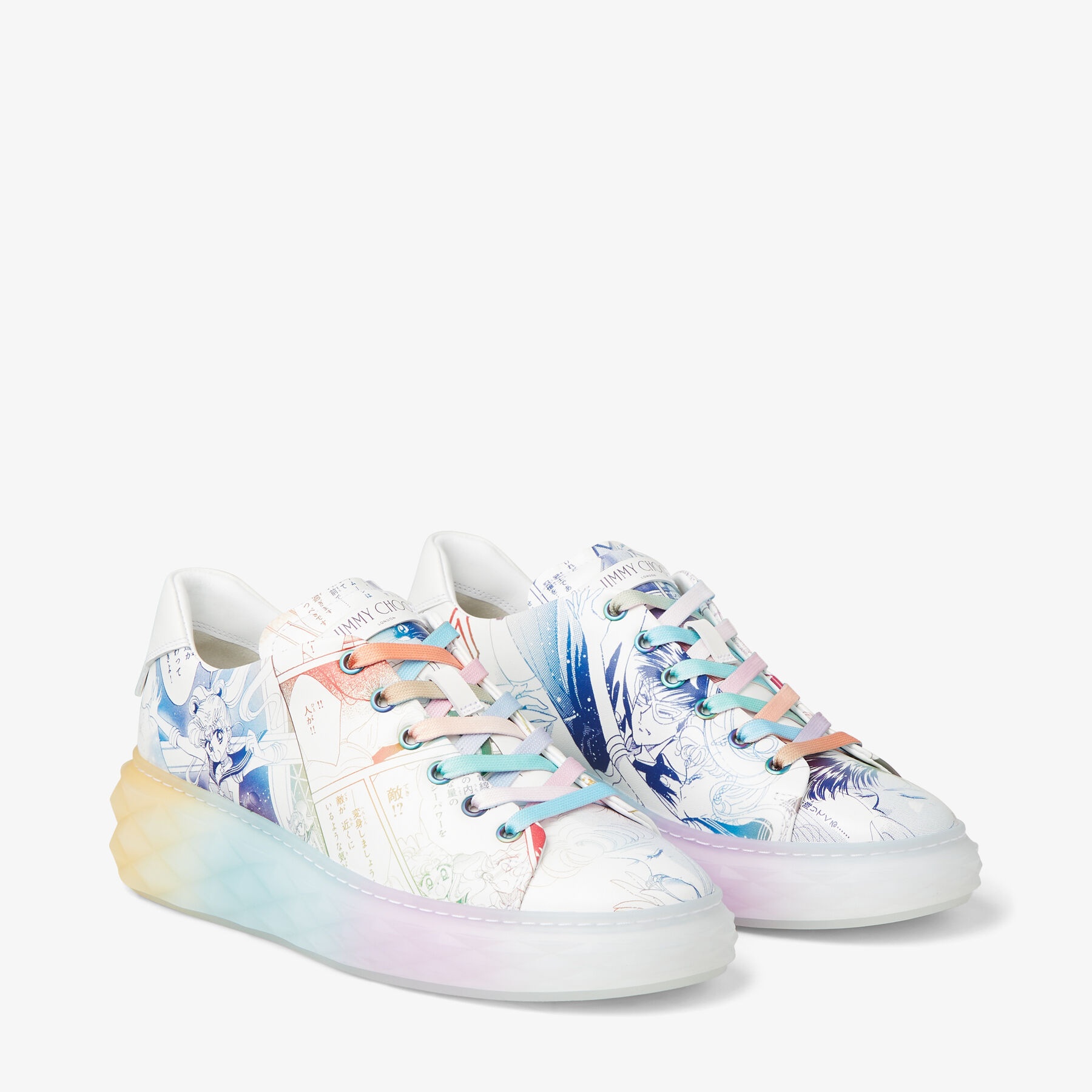 Collage Diamond Light Maxi
Rainbow Manga Printed Leather Low-Top Trainers - 3