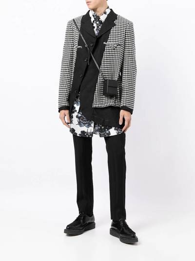 Comme des Garçons Homme Plus asymmetric houndstooth-panel jacket outlook