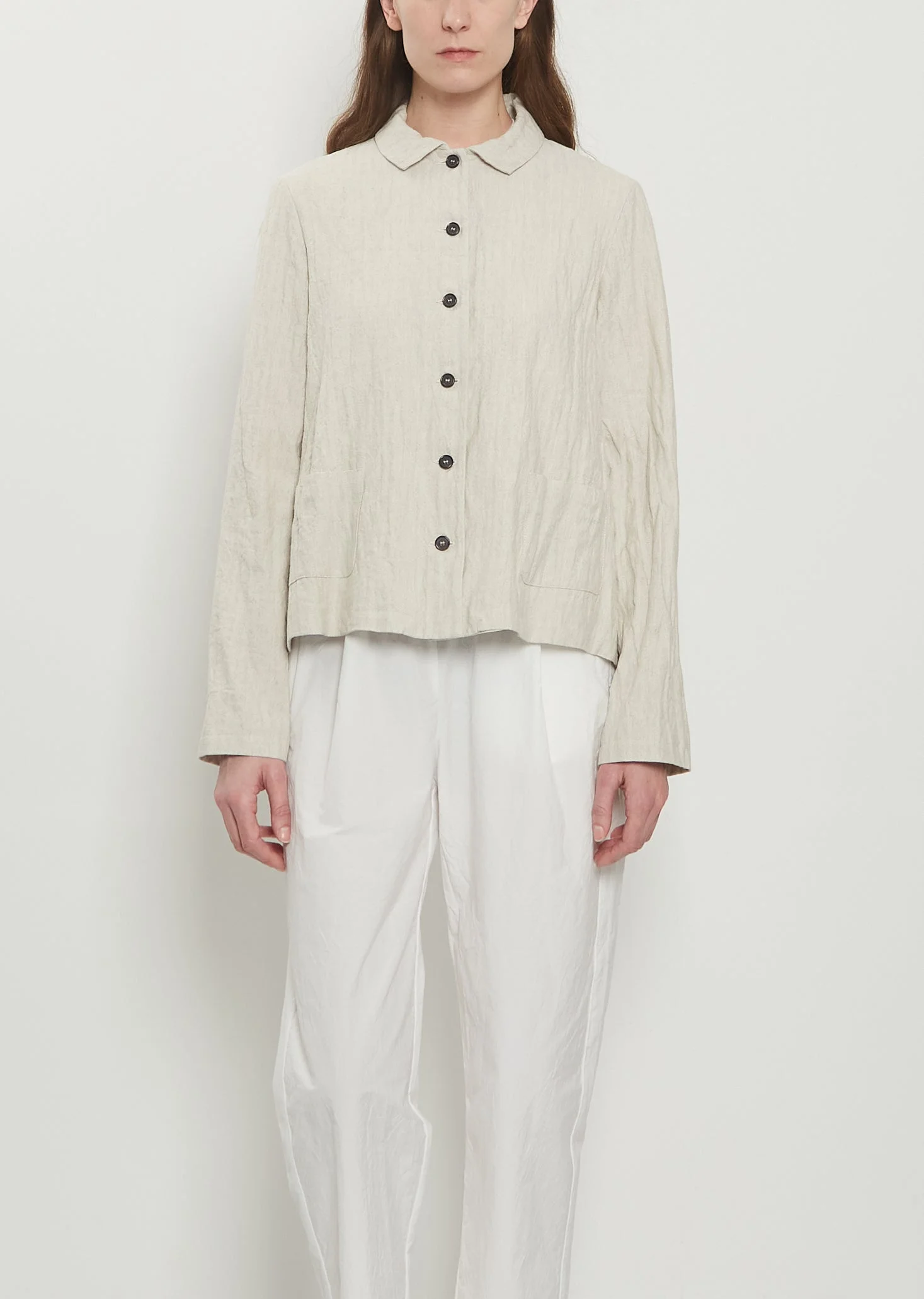 Cotton Linen Herringbone Jacket - 1