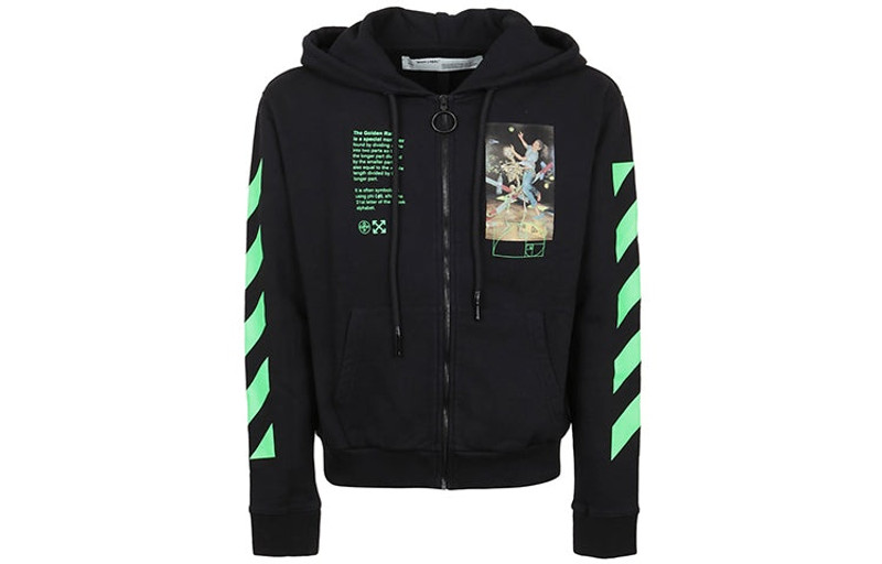 Off-White Graphic Print Cotton Zipped For Men Black OMBE001R20E300141088 - 1