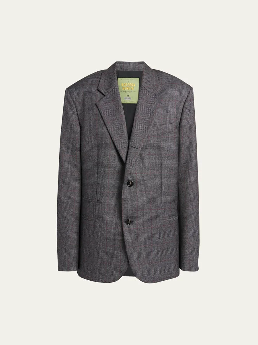 Classic Wool Prince Of Wales Blazer - 1