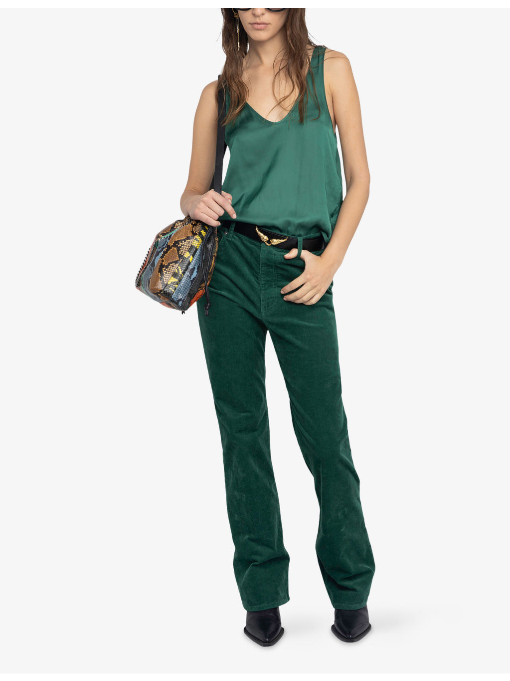 Tarys Scoop-Neck Satin Top - 2