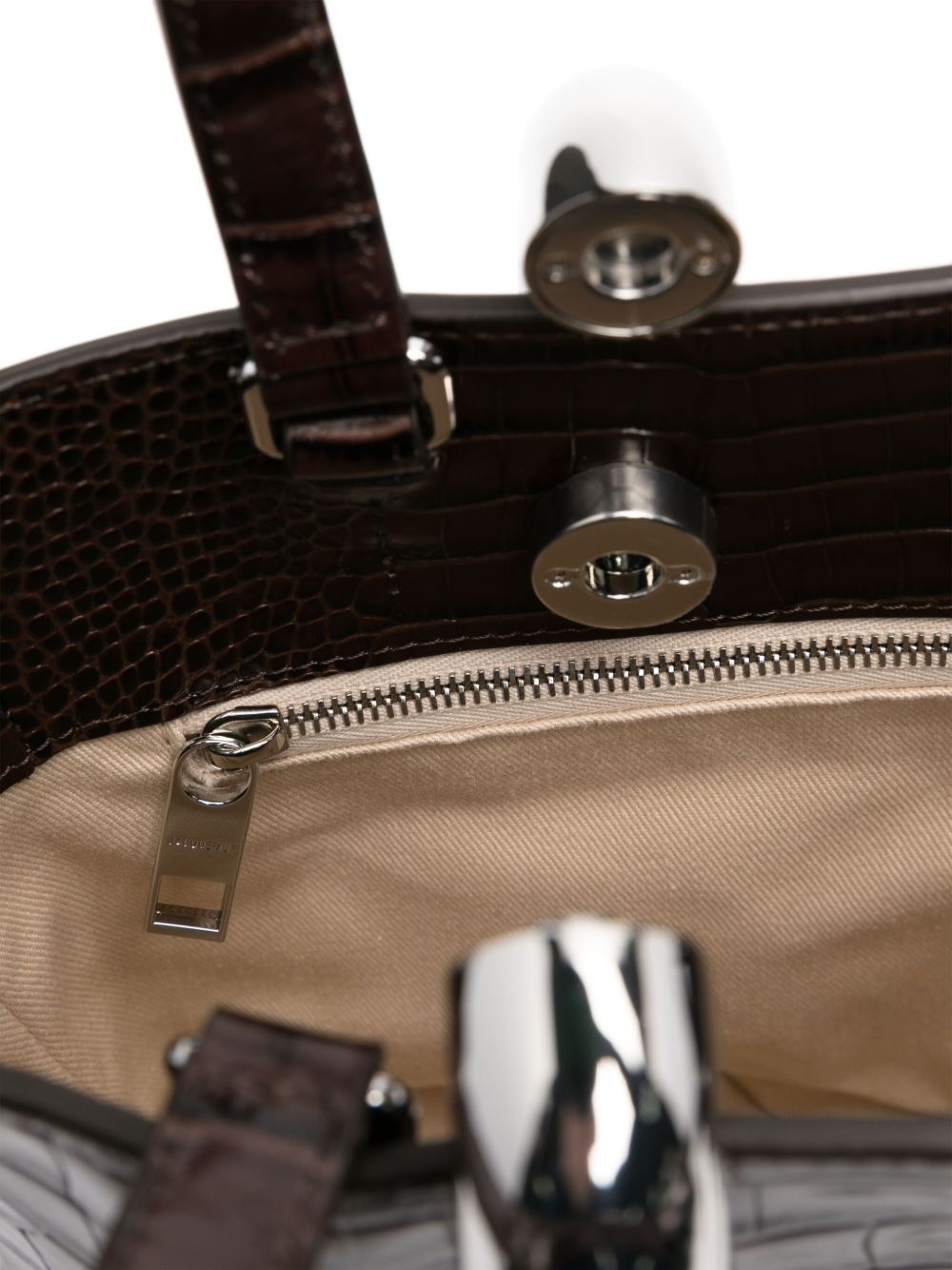 croc-embossed tote bag - 5