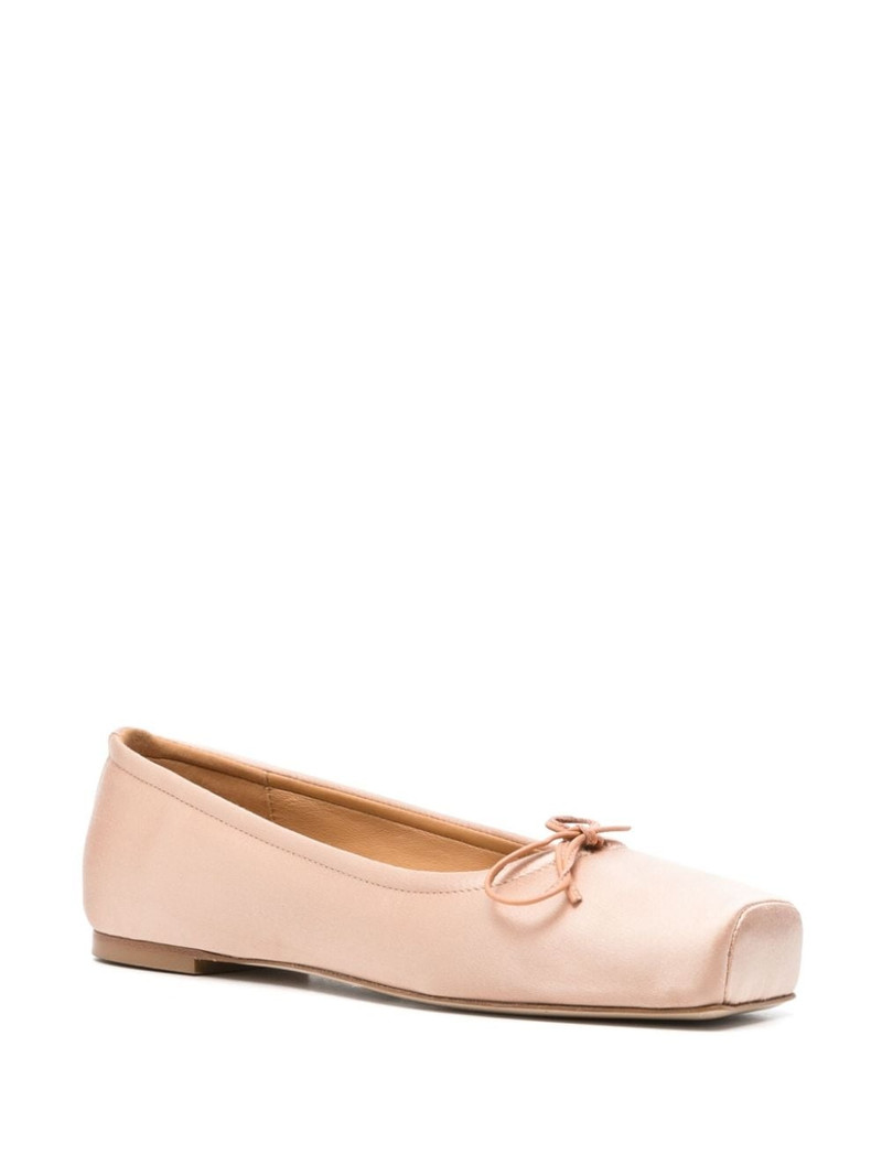 Aeyde square-toe satin ballerina shoes outlook